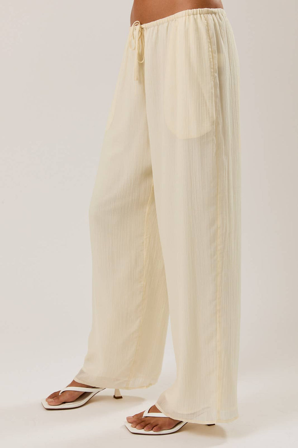 MID RISE WIDE LONG PANTS
