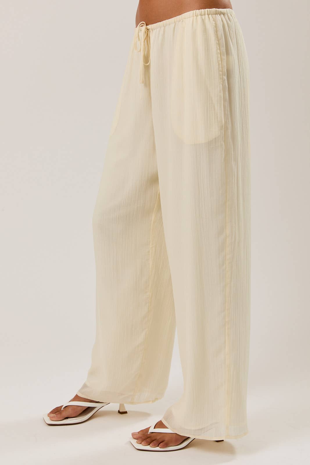 MID RISE WIDE LONG PANTS