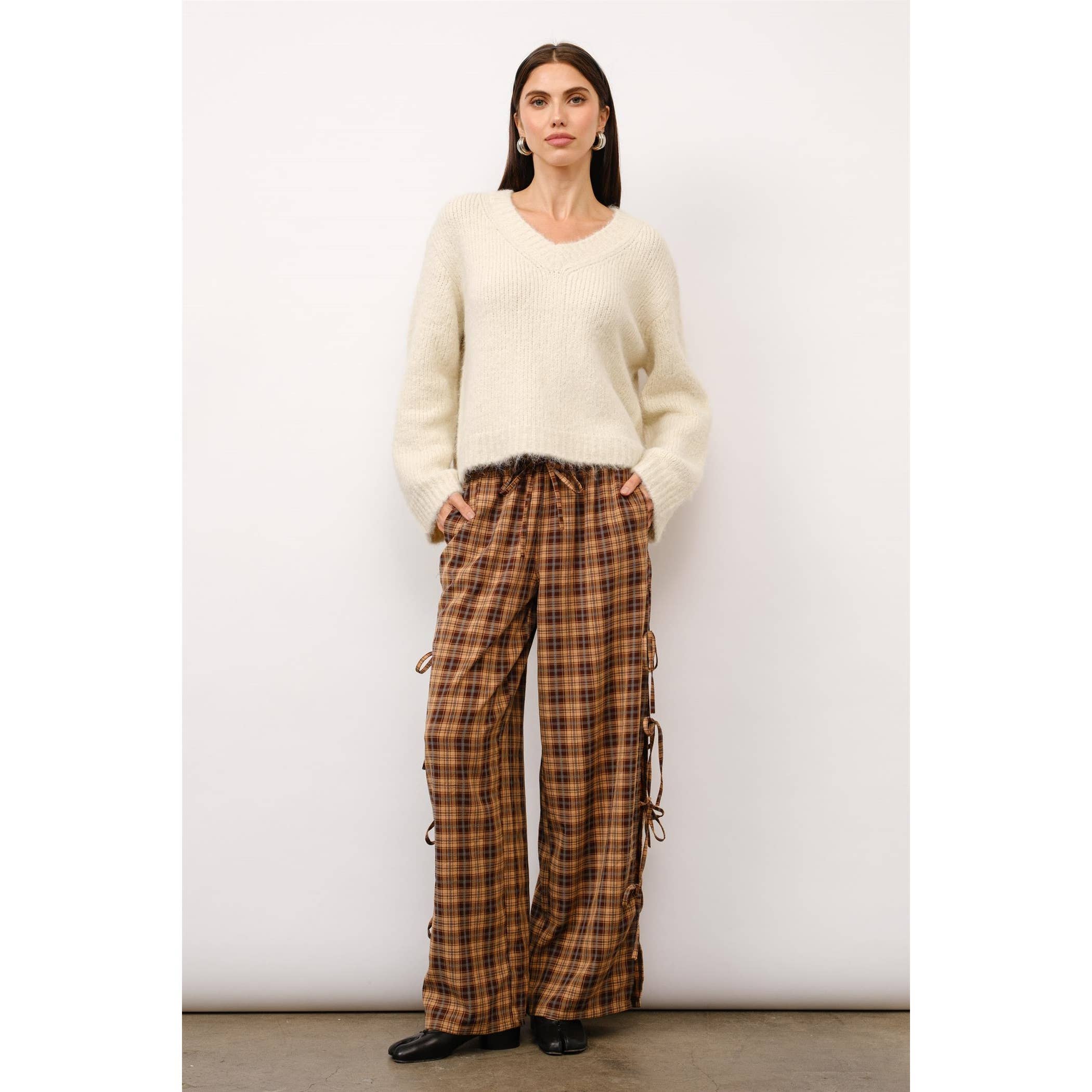 Elina Side Tie Elastic Drawstring Long Pants