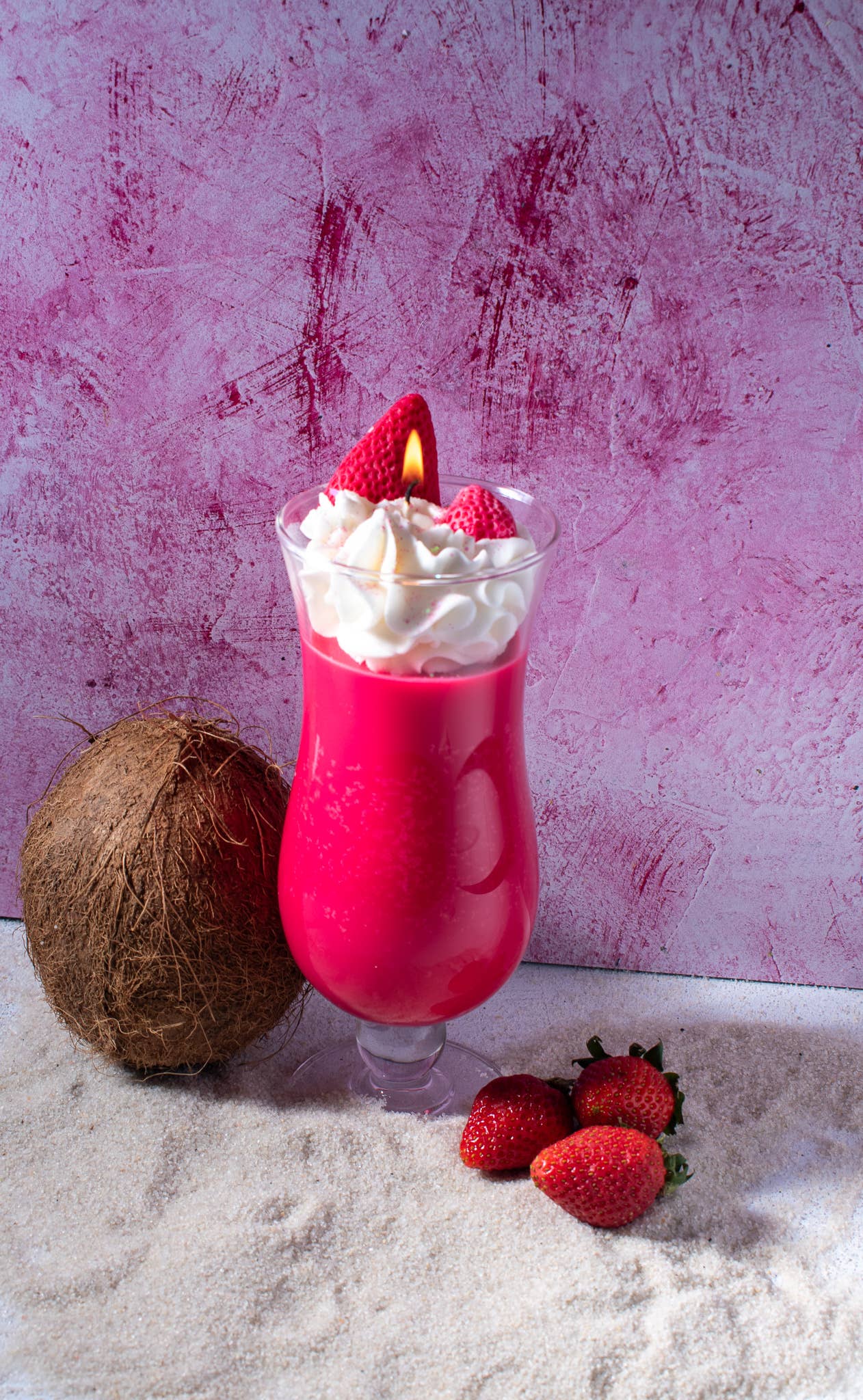 Strawberry Daiquiri Novelty Candle - Unique Soy Wax Candle