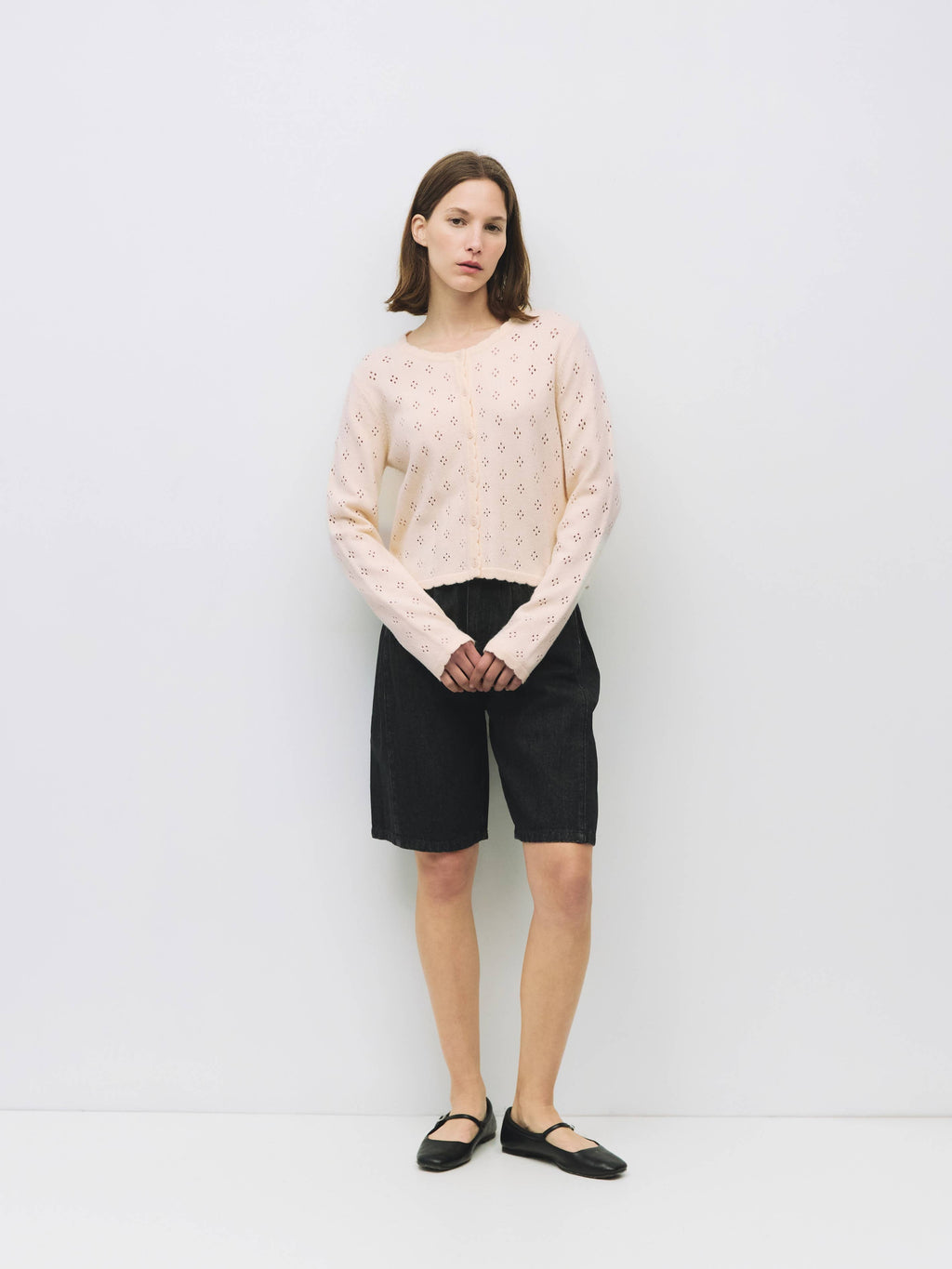 The Carmela Cardigan | Scalloped Pointelle Cardigan