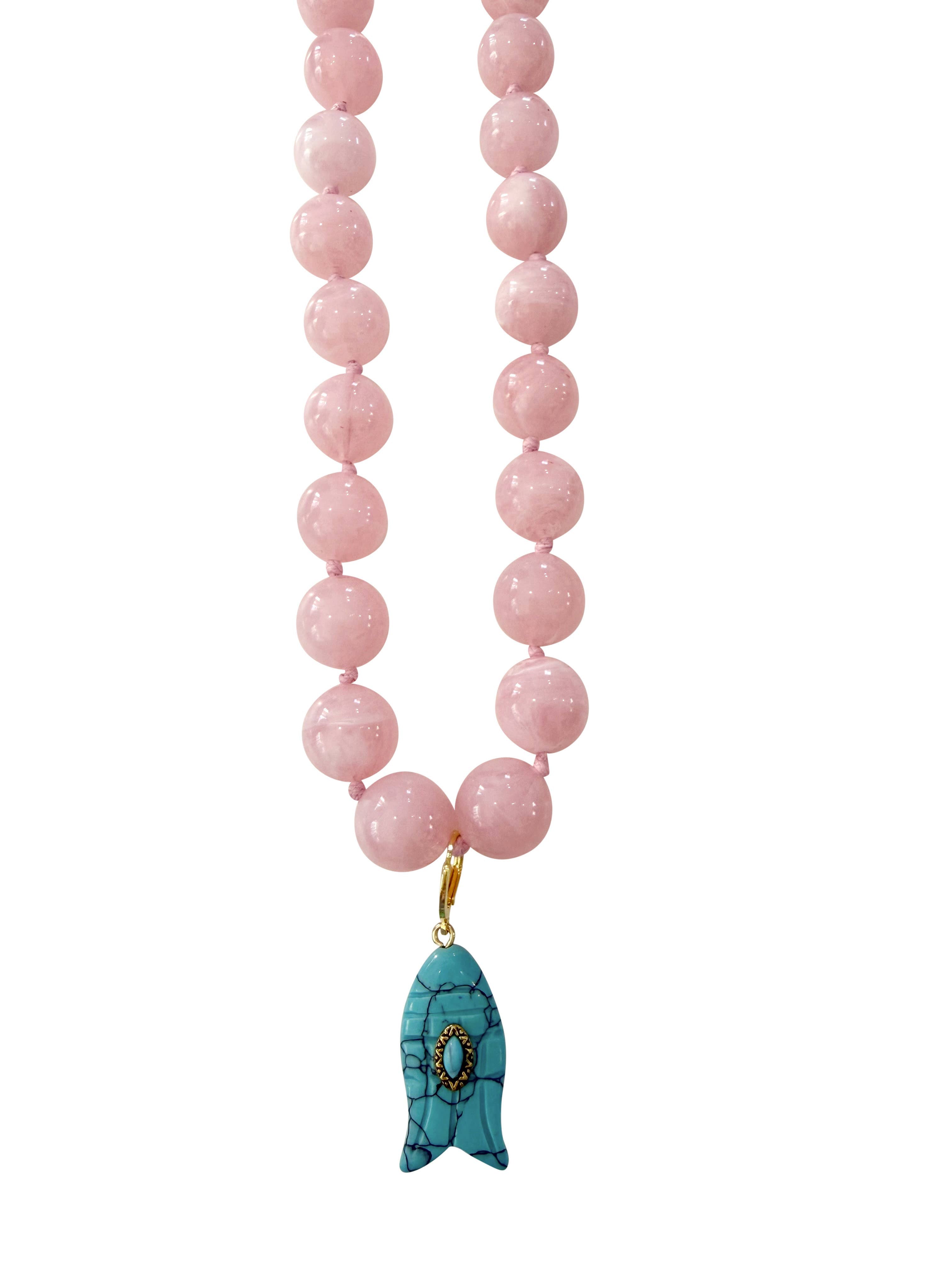 KIAWAH BEADED FISH CHARM NECKLACE