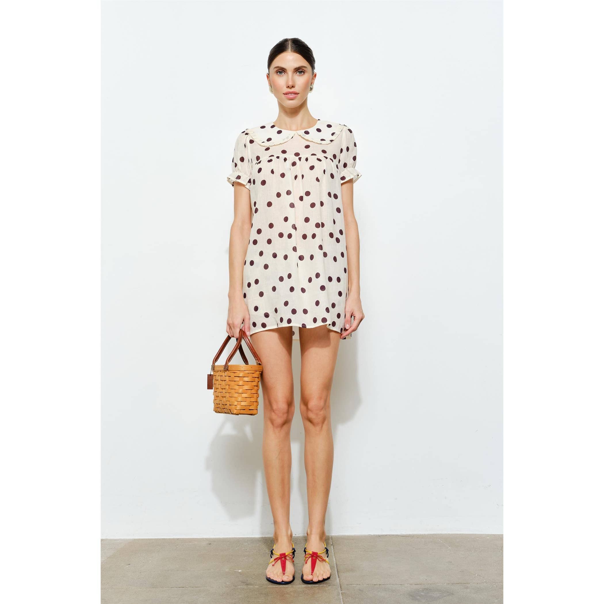 FLORA RUFFLE SLEEVE BABYDOLL MINI DRESS