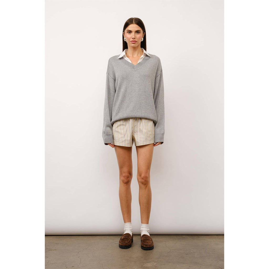 Cove Collared Two-Fer Oversized Sweater