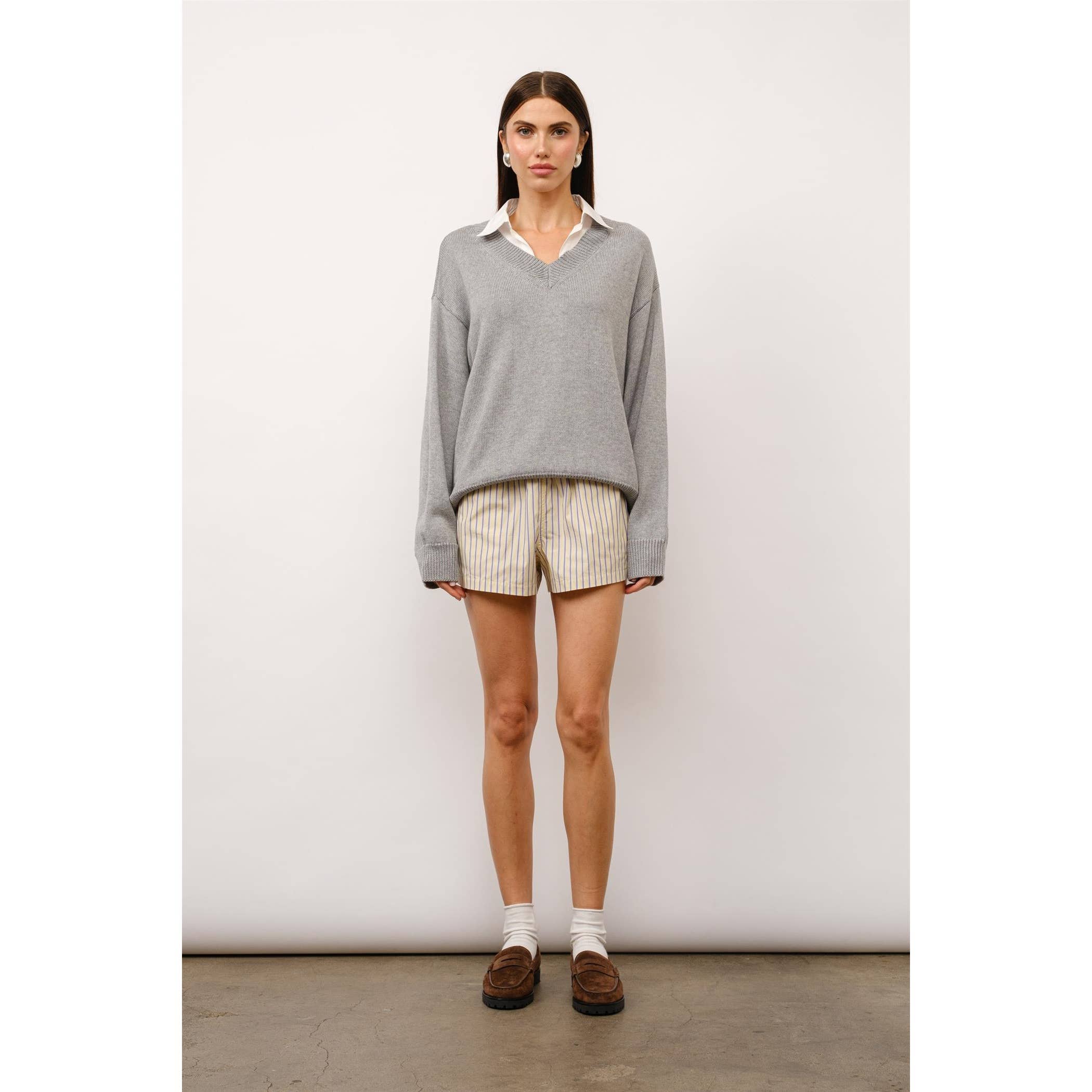 Cove Collared Two-Fer Oversized Sweater