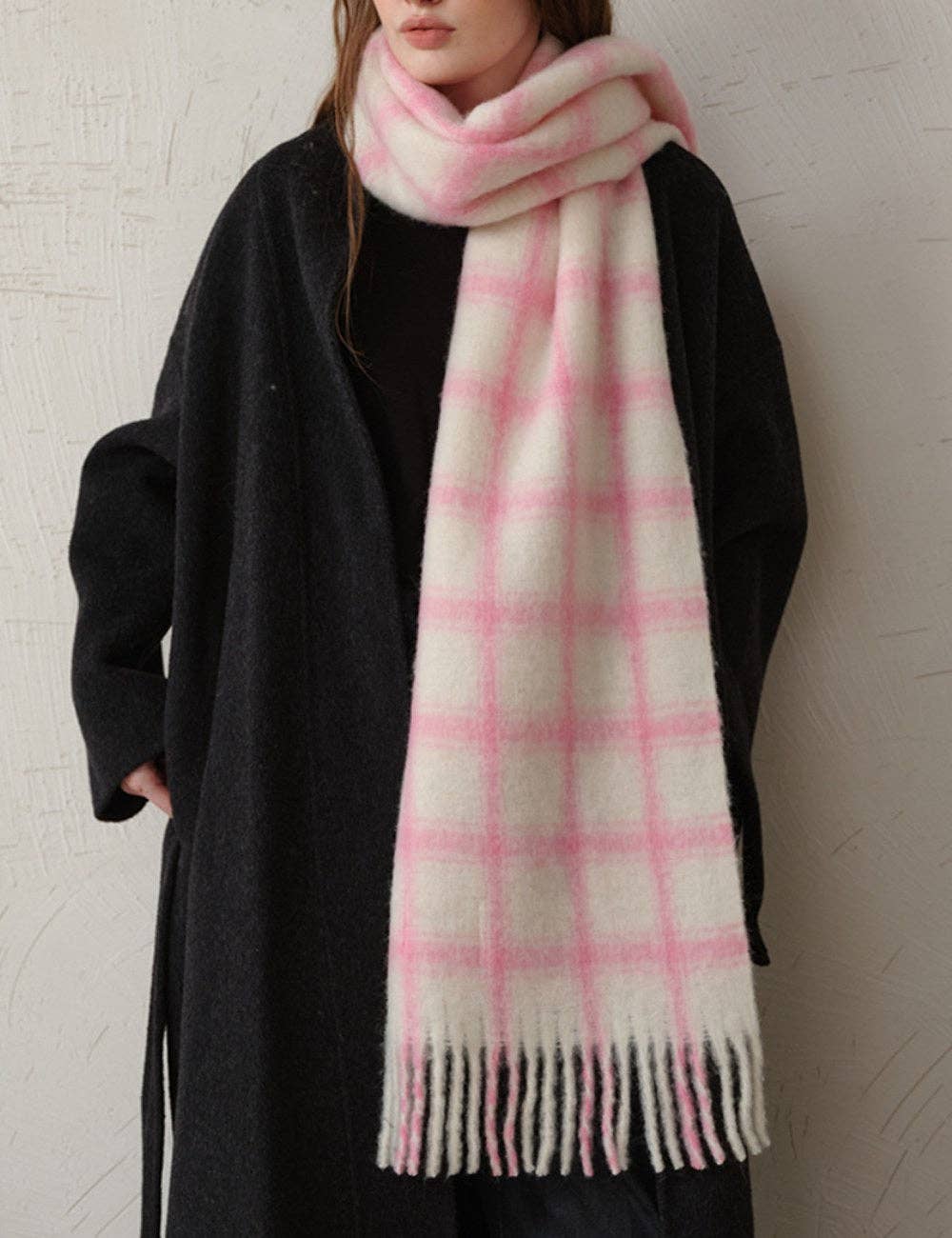 Simple Soft Plaid Soft Warm Scarf