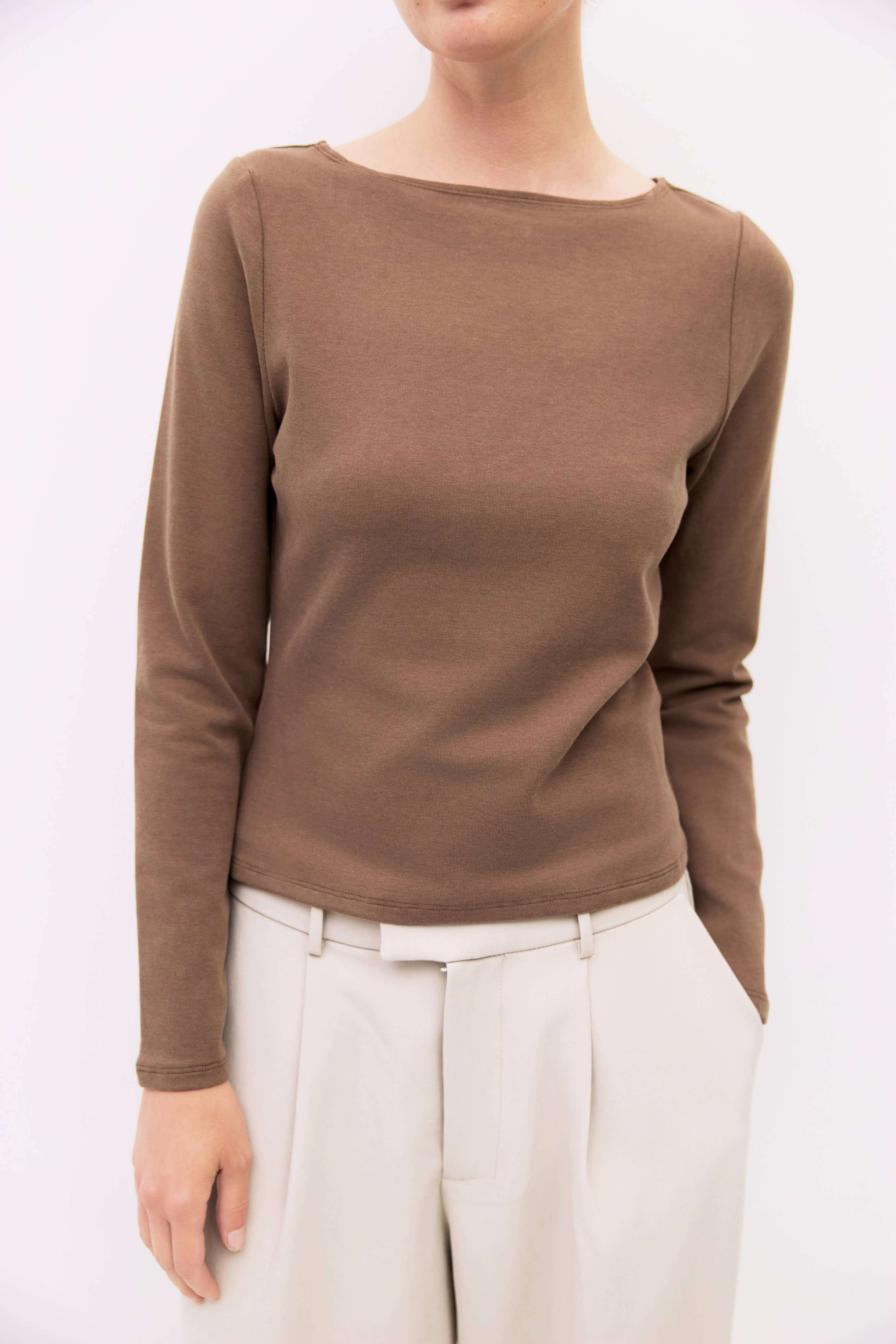 The Martina Top | Wide Neck Long Sleeve Top