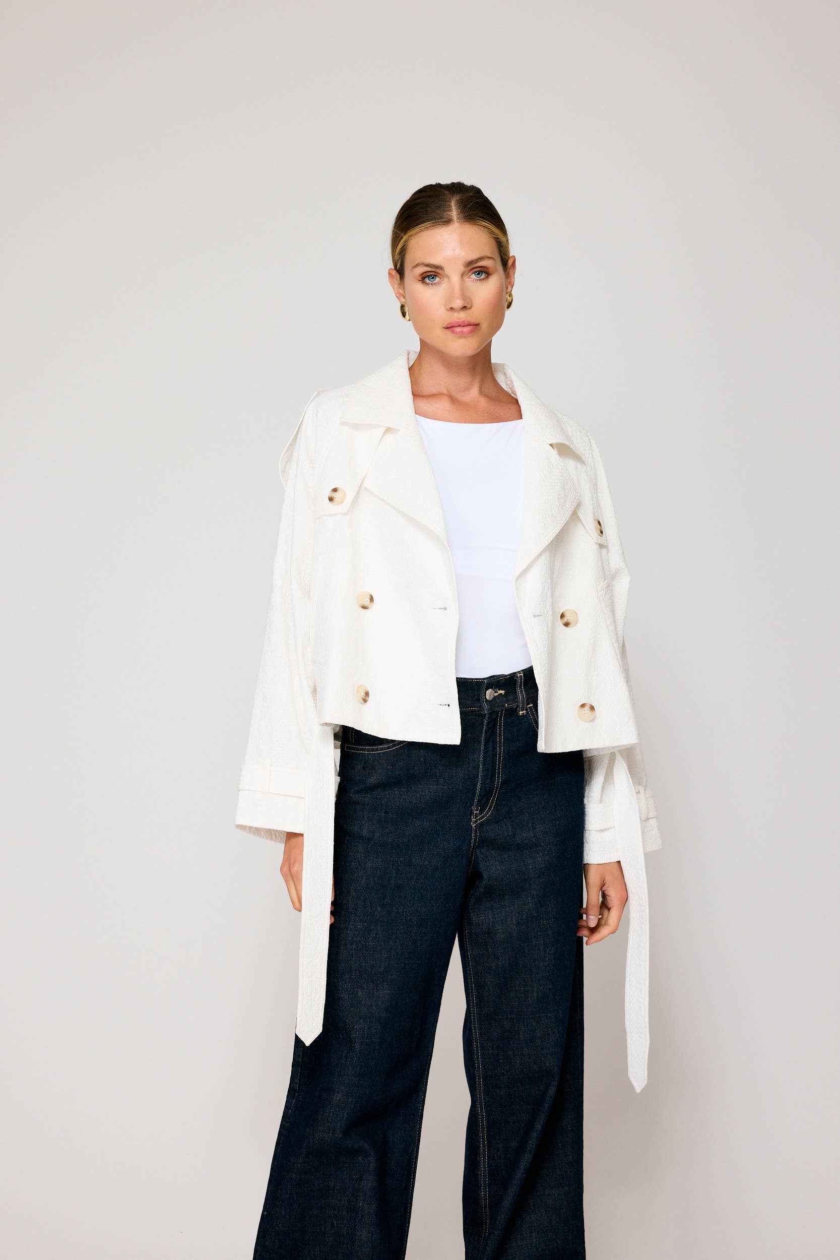 BENDETTA CROP TRENCH JACKET
