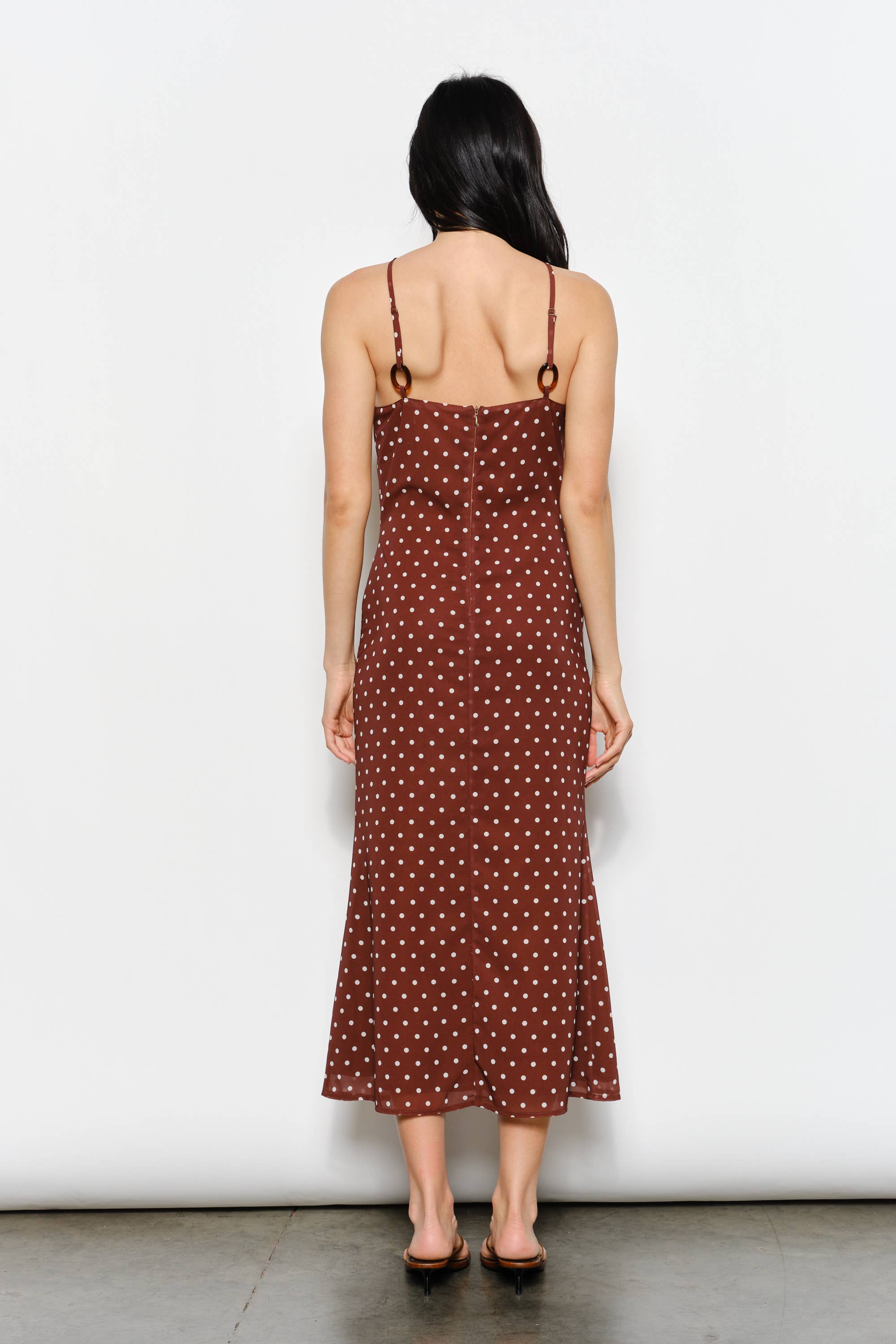 JANE POLKADOT MIDI DRESS