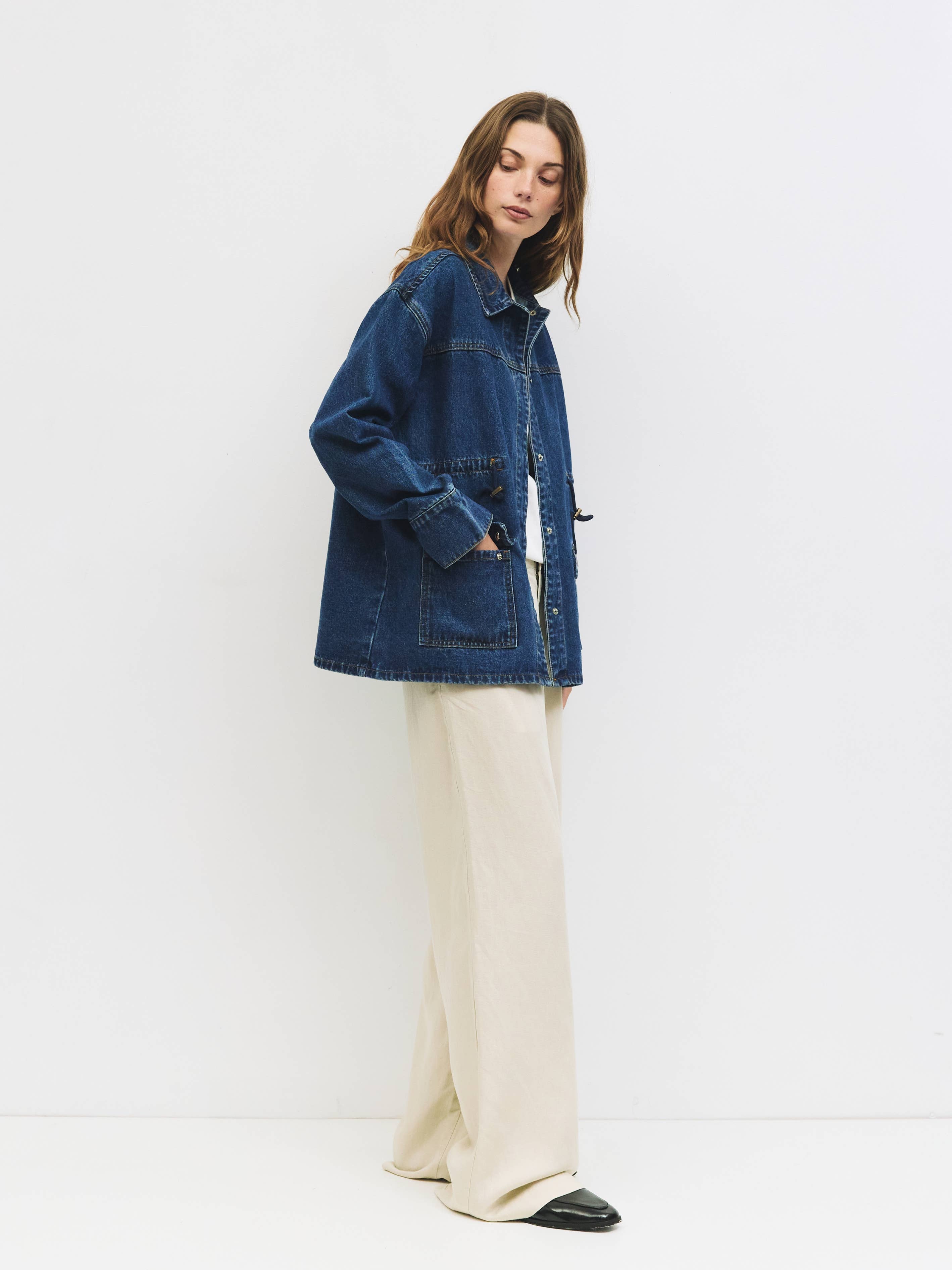 The Aster Jacket | Denim Drawstring Jacket