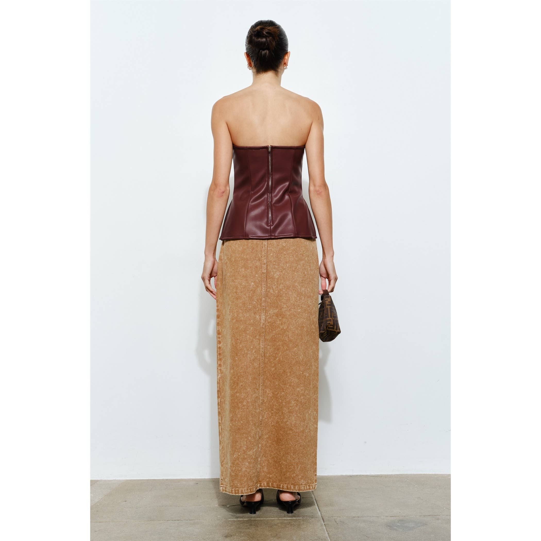 Nina Faux Leather Bustier