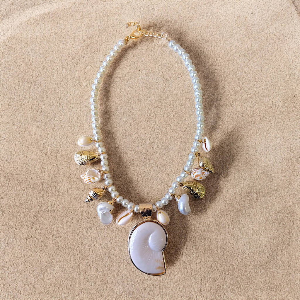 Seashell Necklace | Pearl Necklace | Spring | Beach | Boho