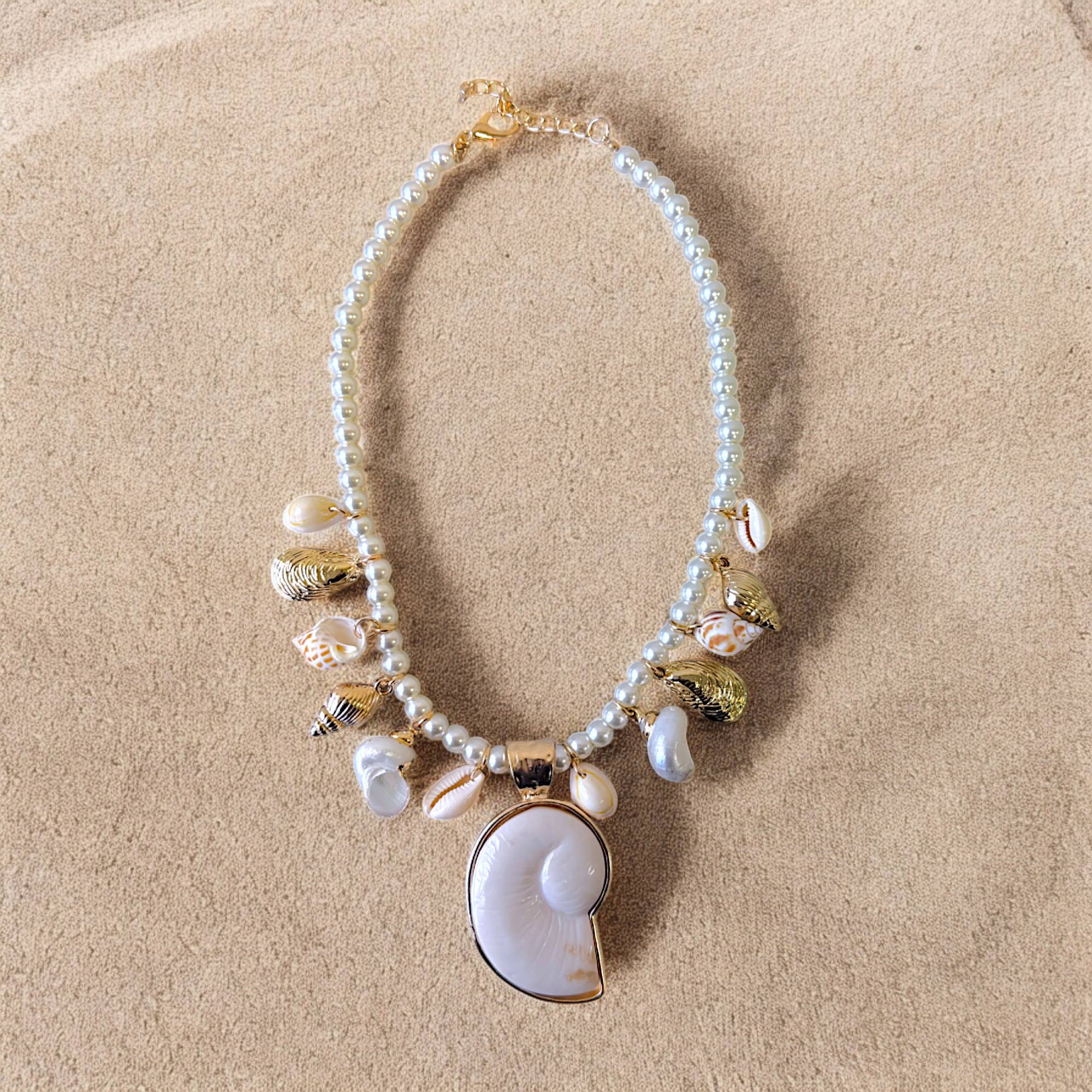 Seashell Necklace | Pearl Necklace | Spring | Beach | Boho