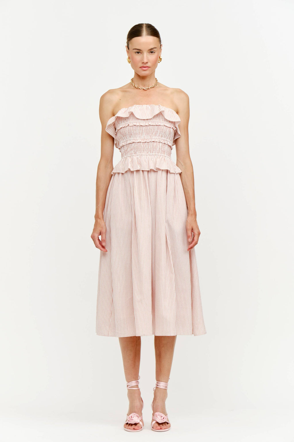 FLYNN BLUSH STRIPE DRESS