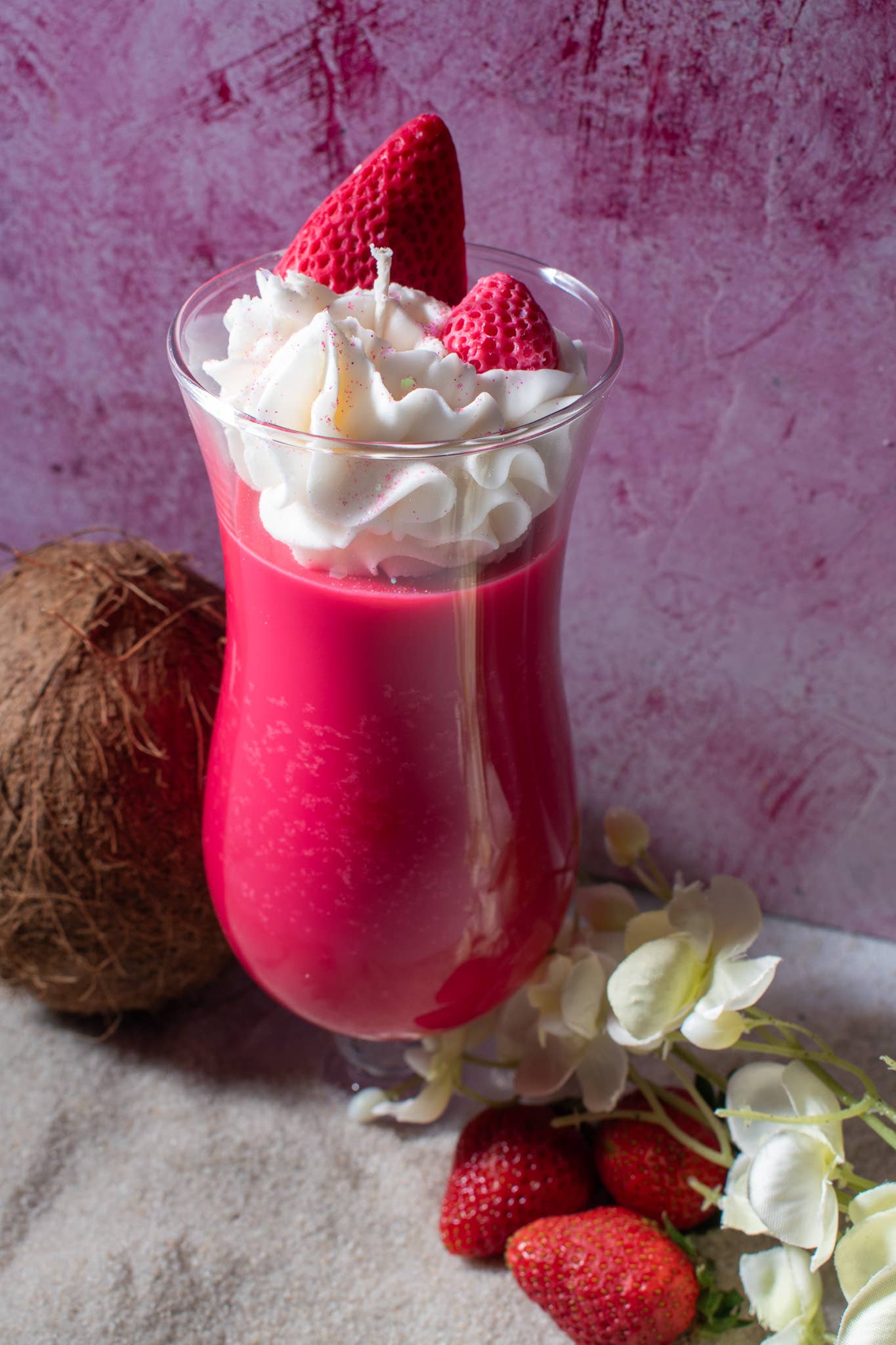 Strawberry Daiquiri Novelty Candle - Unique Soy Wax Candle