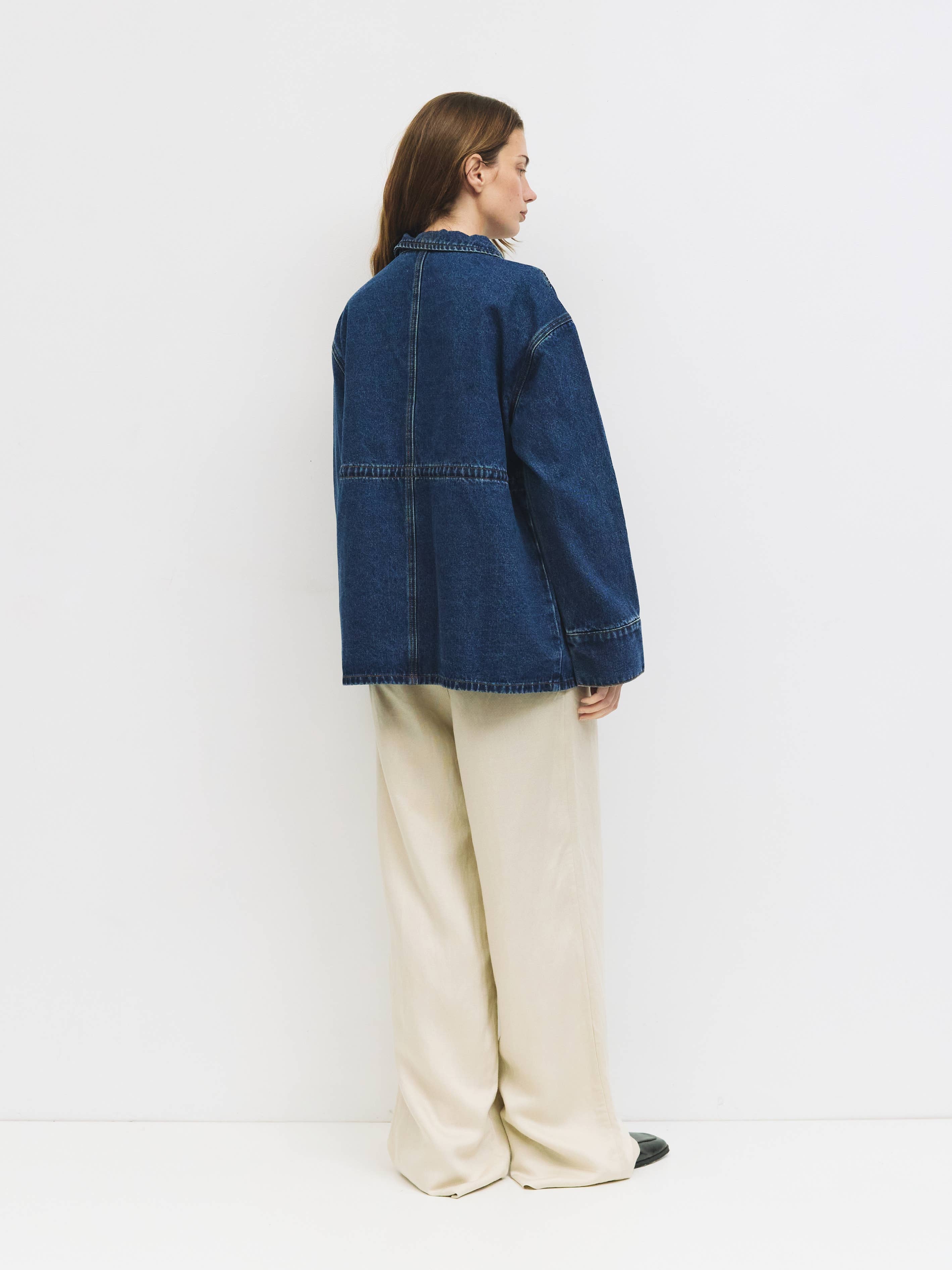 The Aster Jacket | Denim Drawstring Jacket