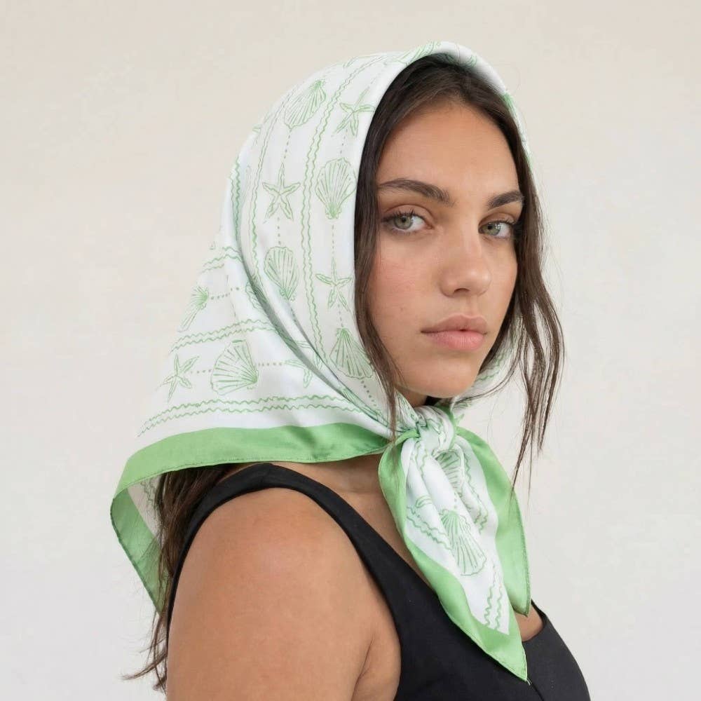 Sealife Seashells And Starfish Bandana Scarf