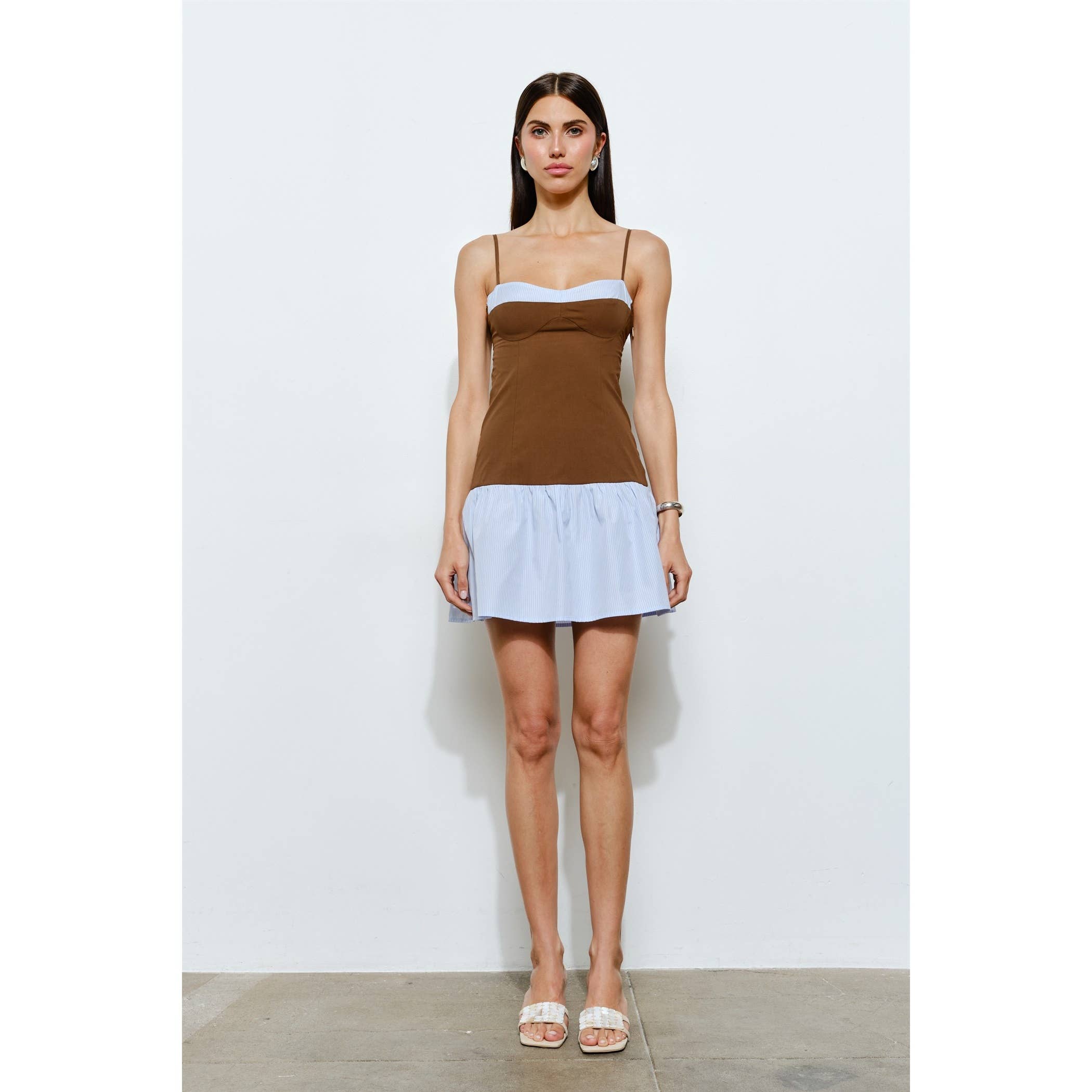 Bonnie Open Back 2-Tone Mini Dress