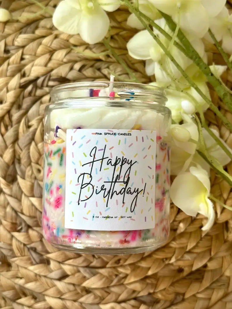 SOY WAX CUSTOM SPRINKLE BIRTHDAY CANDLE