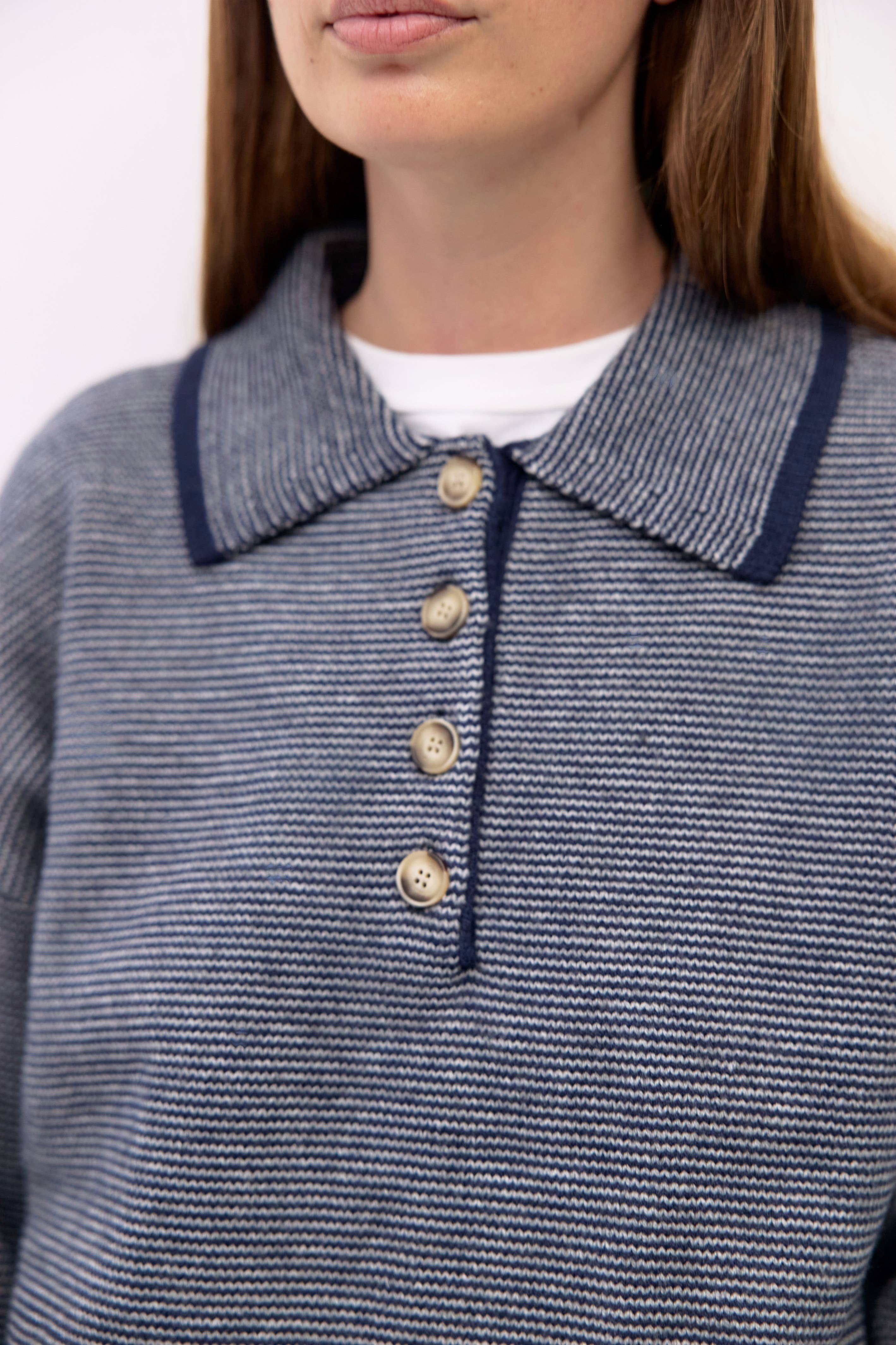 The Myers Sweater | Striped Collared Sweater