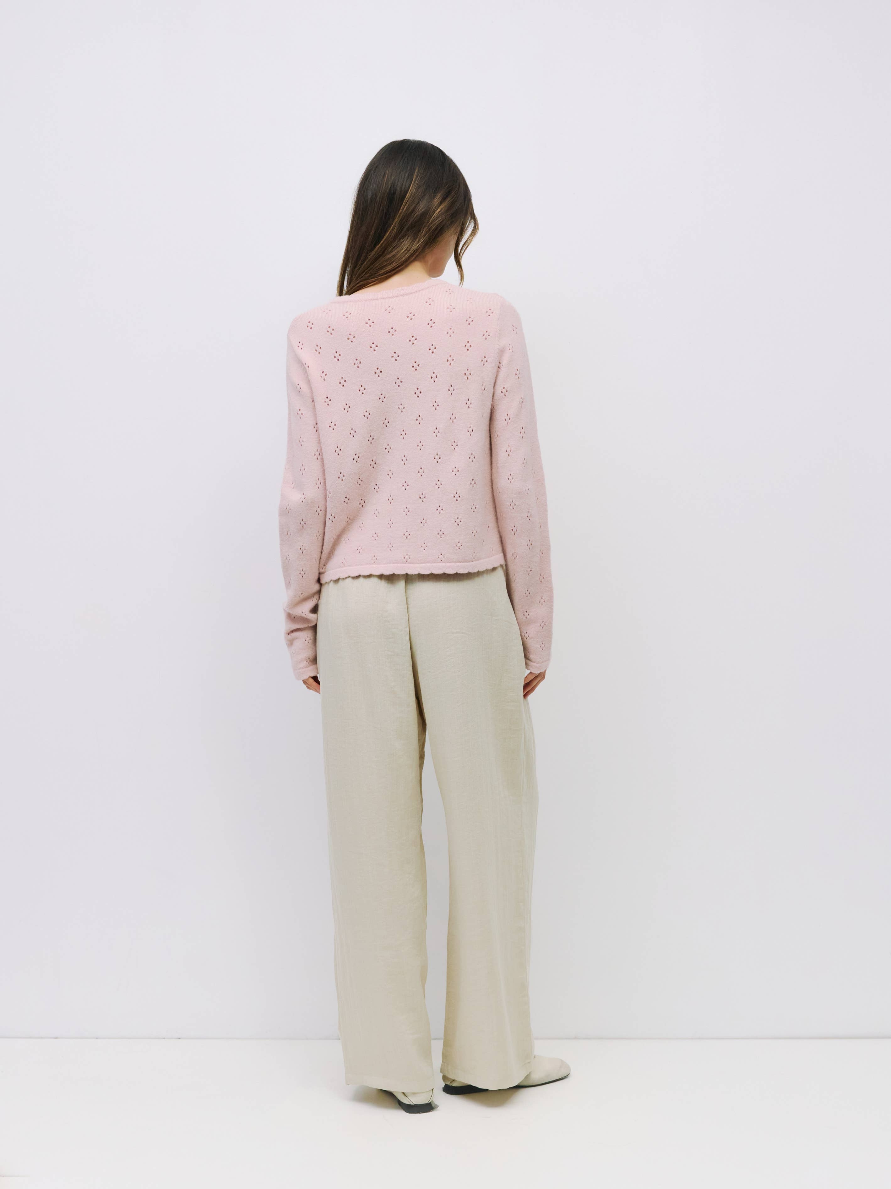 The Carmela Cardigan | Scalloped Pointelle Cardigan