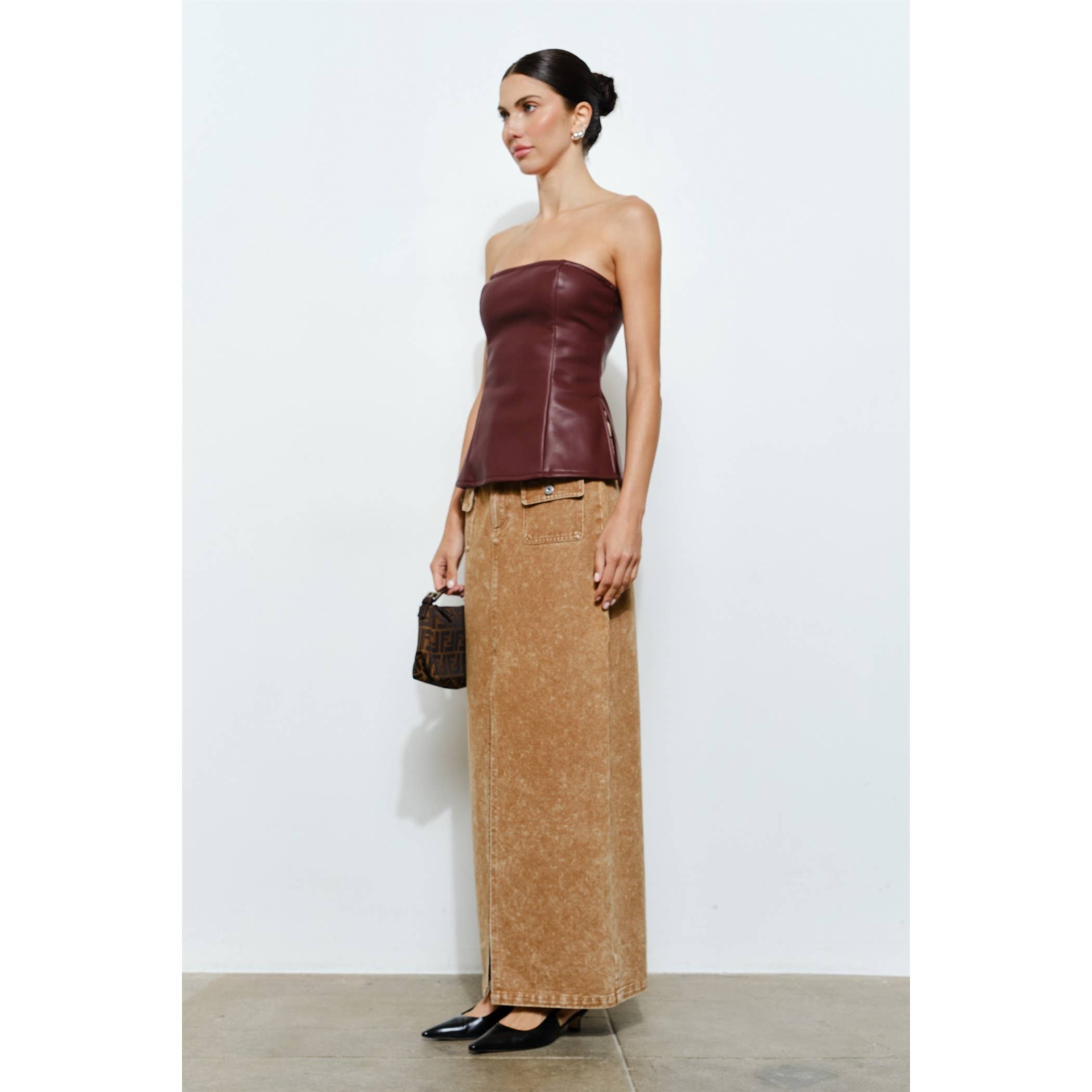 Nina Faux Leather Bustier