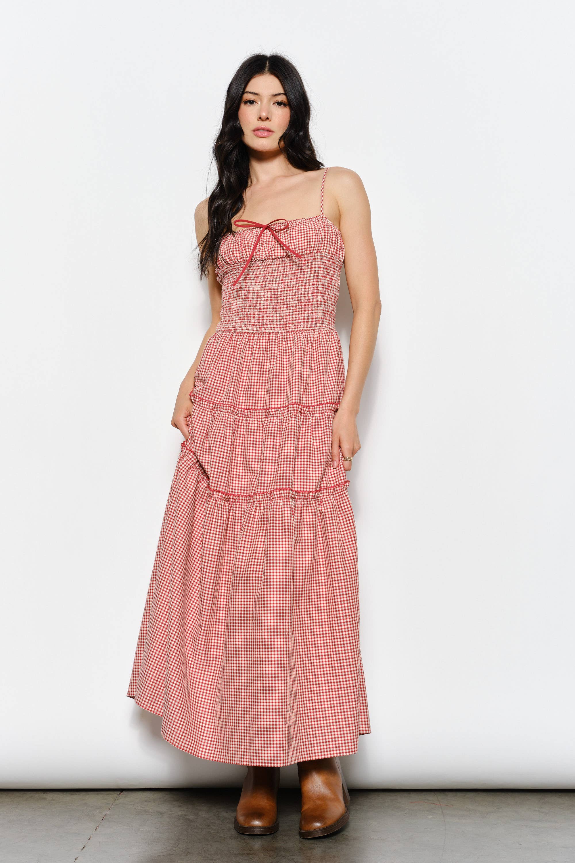 ABIGAIL SMOCKED WAIST MAXI DRESS