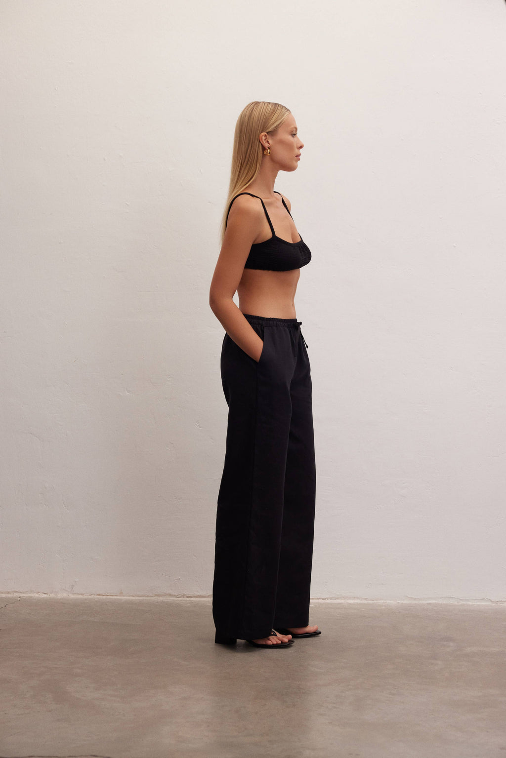 Ivory | Wide-Leg Linen Pants