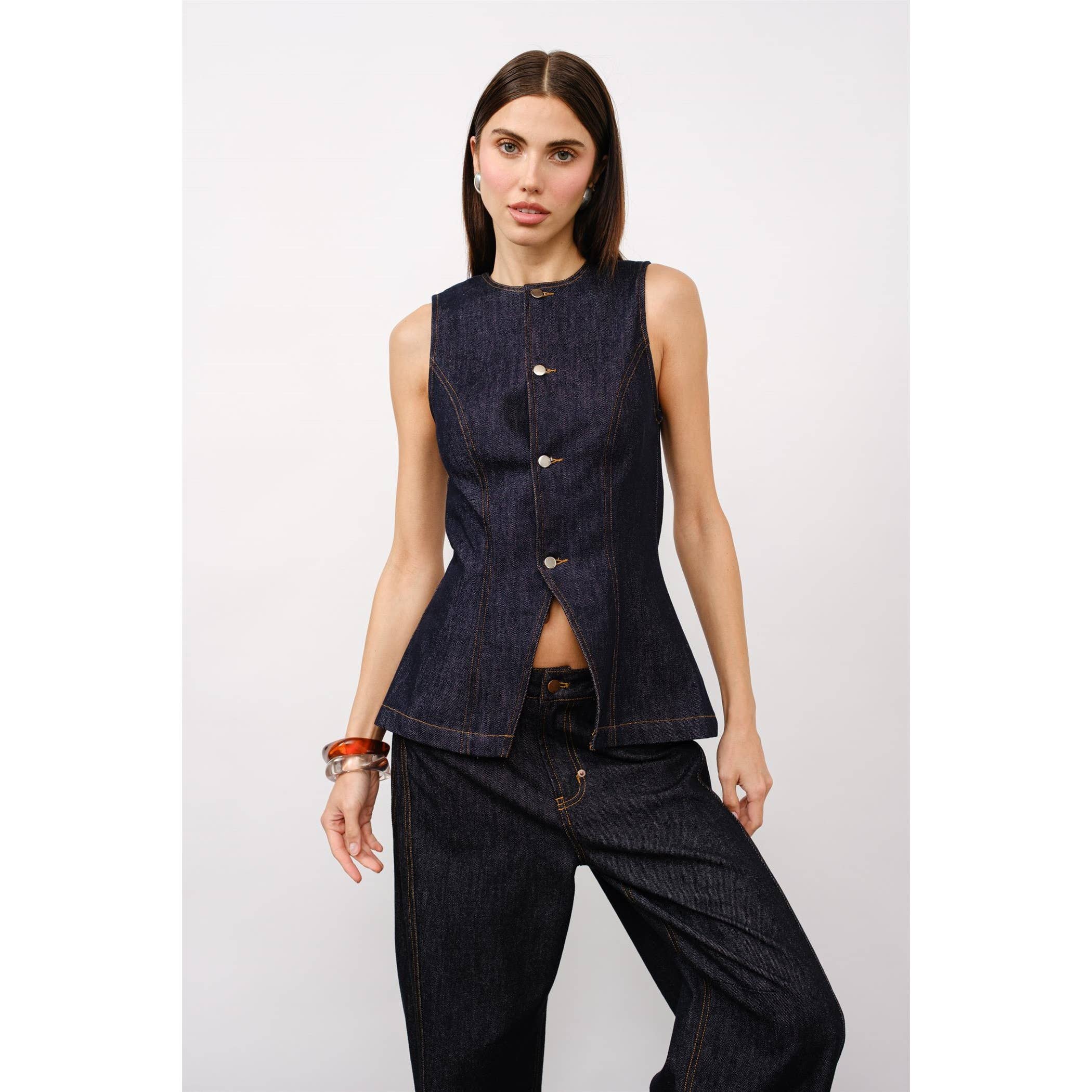 Scarlett Tailored Denim Vest