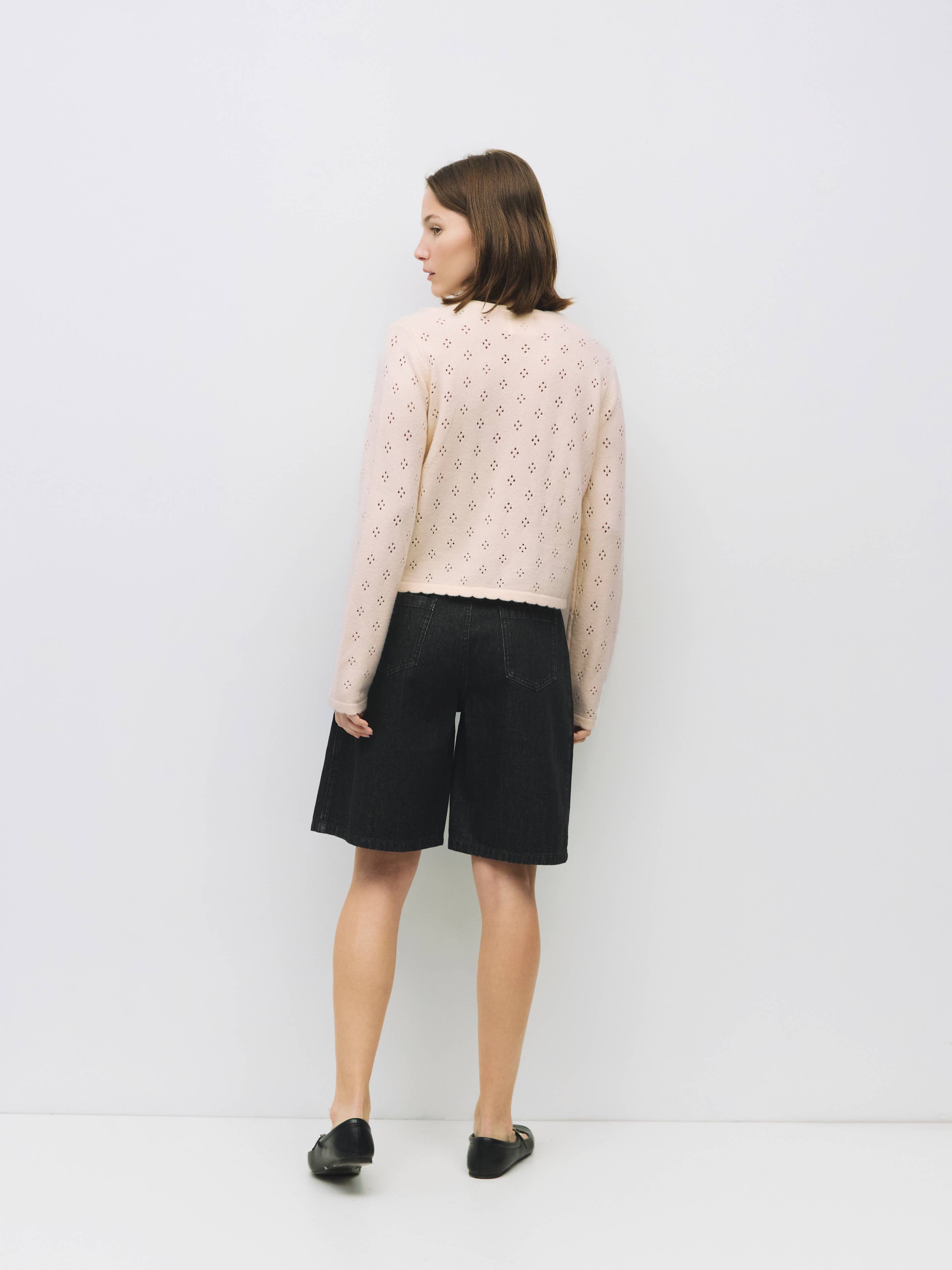 The Carmela Cardigan | Scalloped Pointelle Cardigan