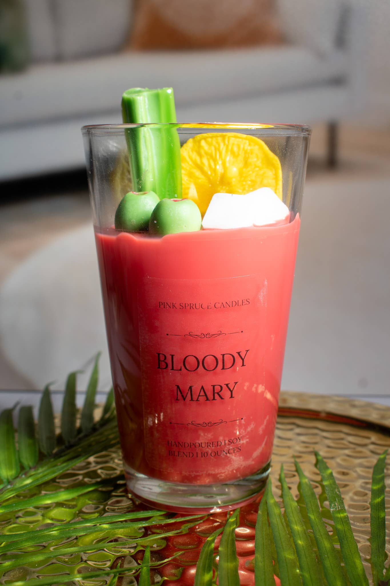 Bloody Mary Novelty Candle Hand Poured Using Soy Blend Wax