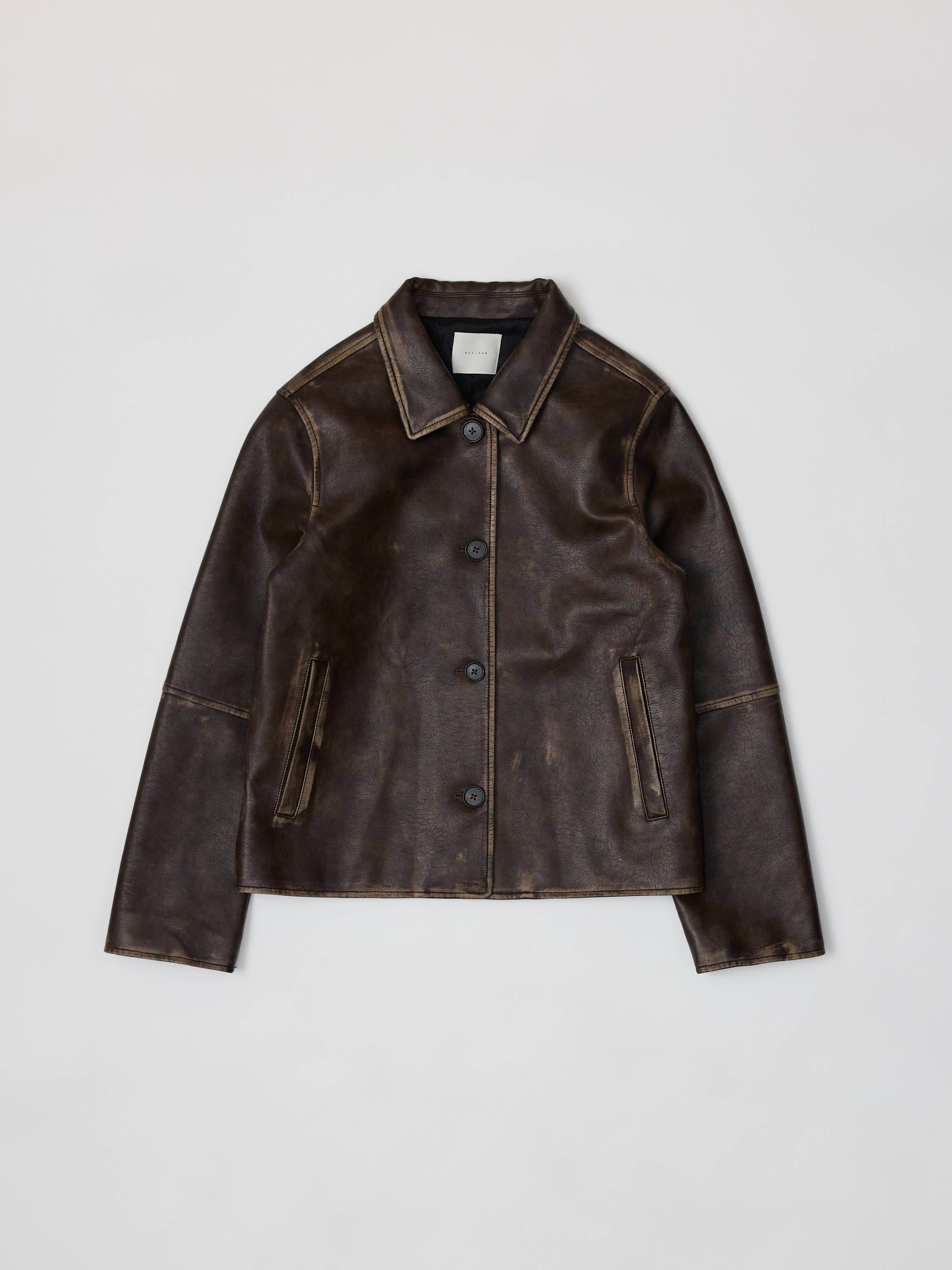 The Murph Jacket | Distressed Button-Down Leather Jacket
