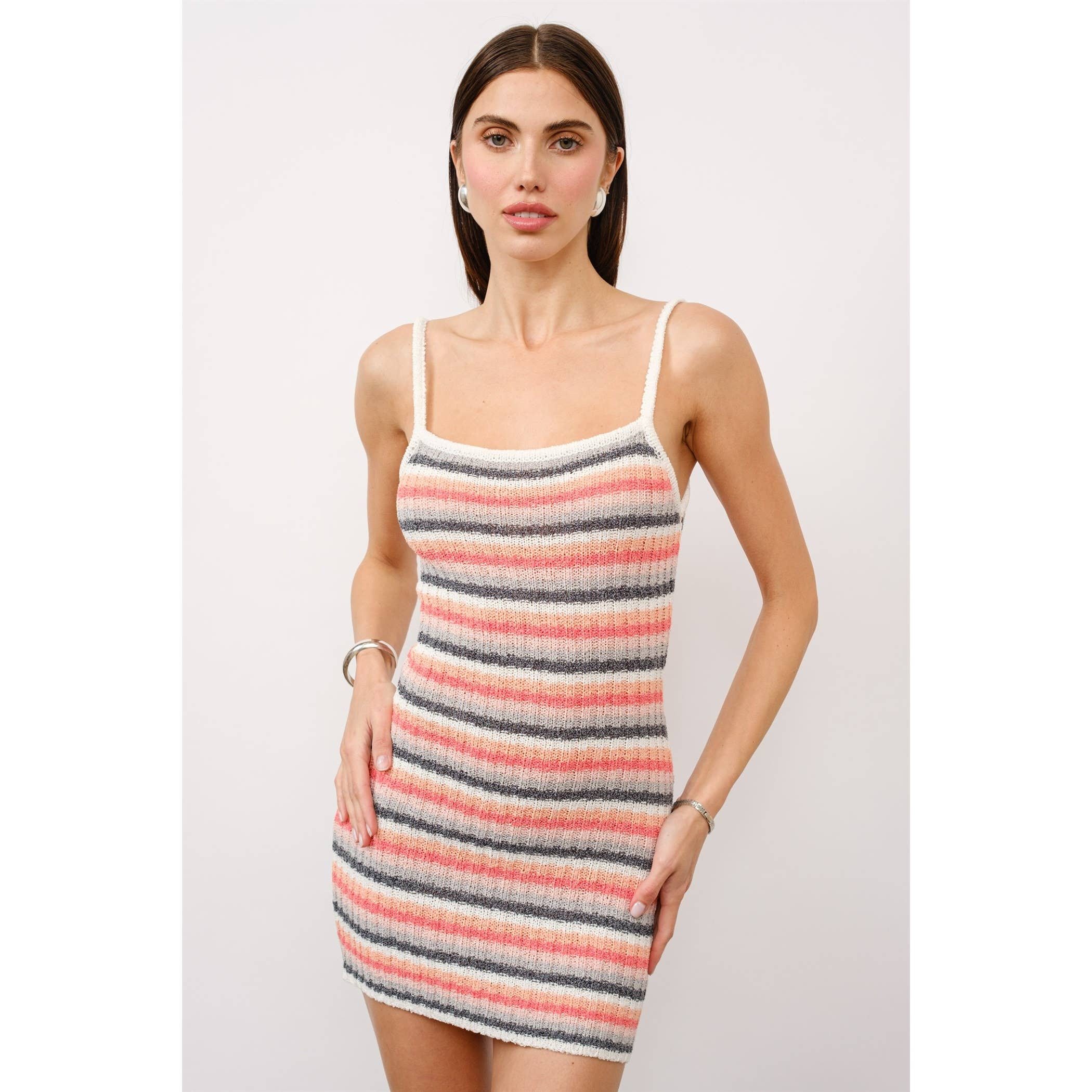 Adrienne Stripe Knitted Mini Dress