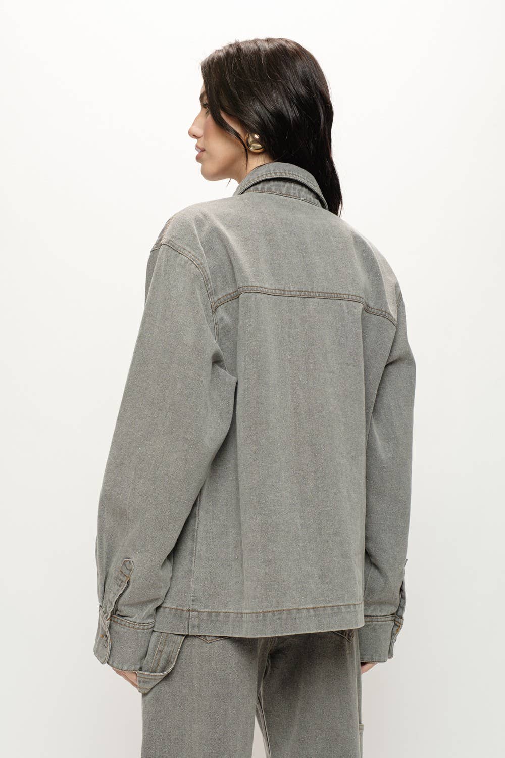 Denim Cargo Overshirt