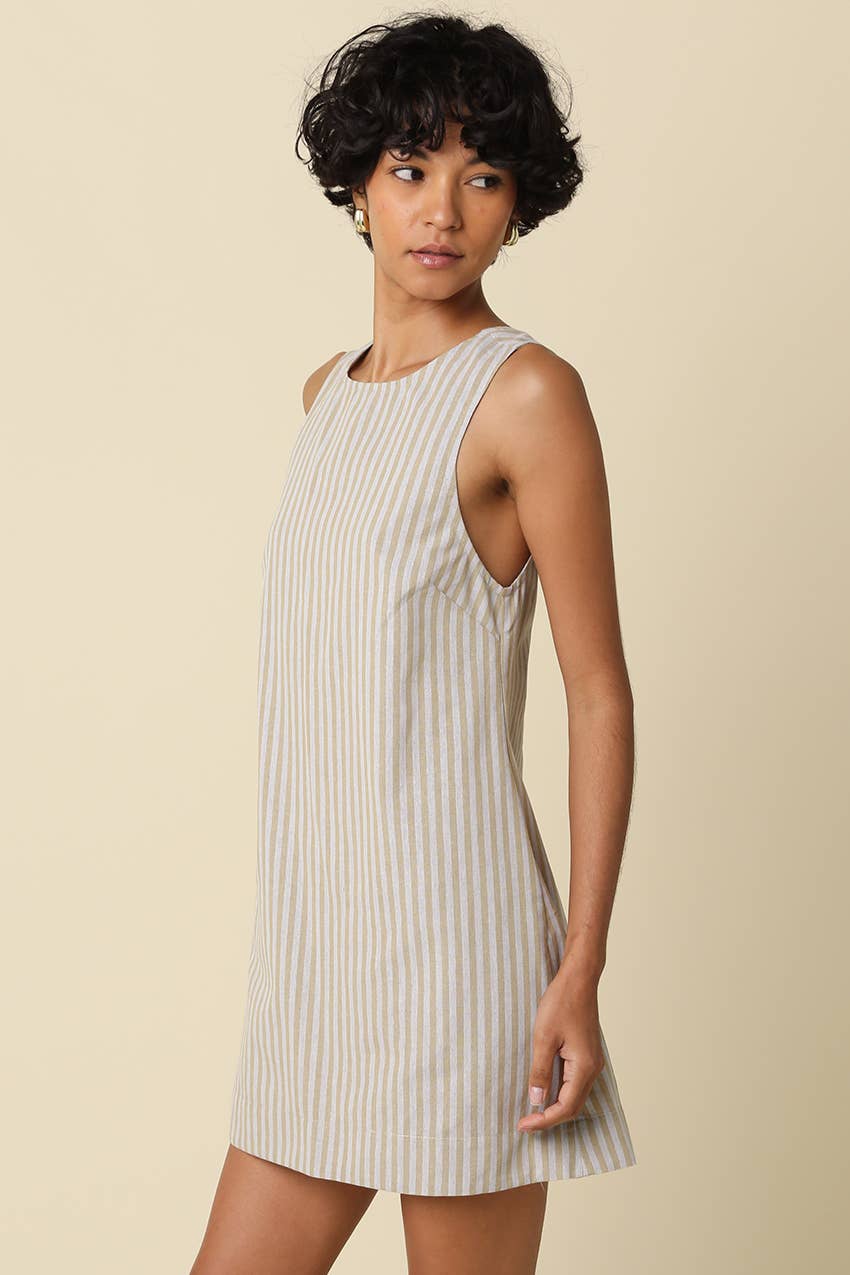 CHARIS STRIPE OPEN0BACK MINI DRESS