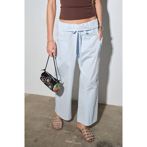ANJA FOLD-OVER COTTON TWILL PANT