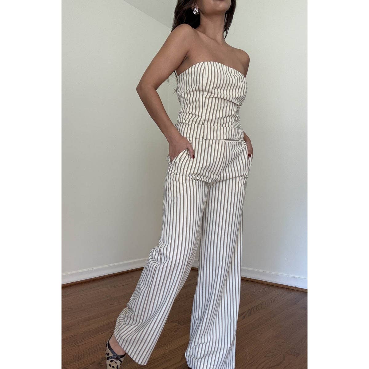 Striped Strapless Corset Top