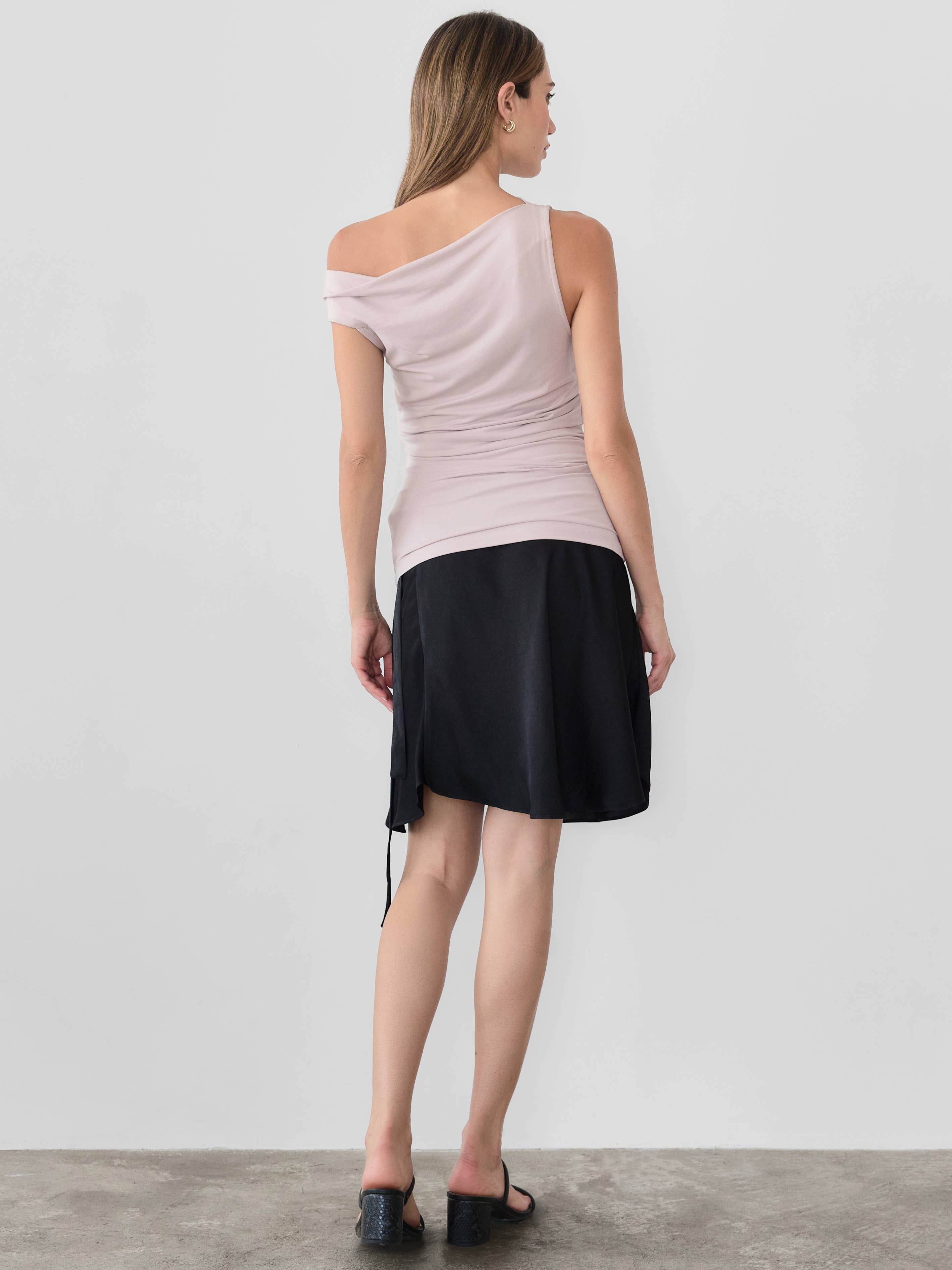 The Emilia Top | Asymmetrical Twist Shoulder Top