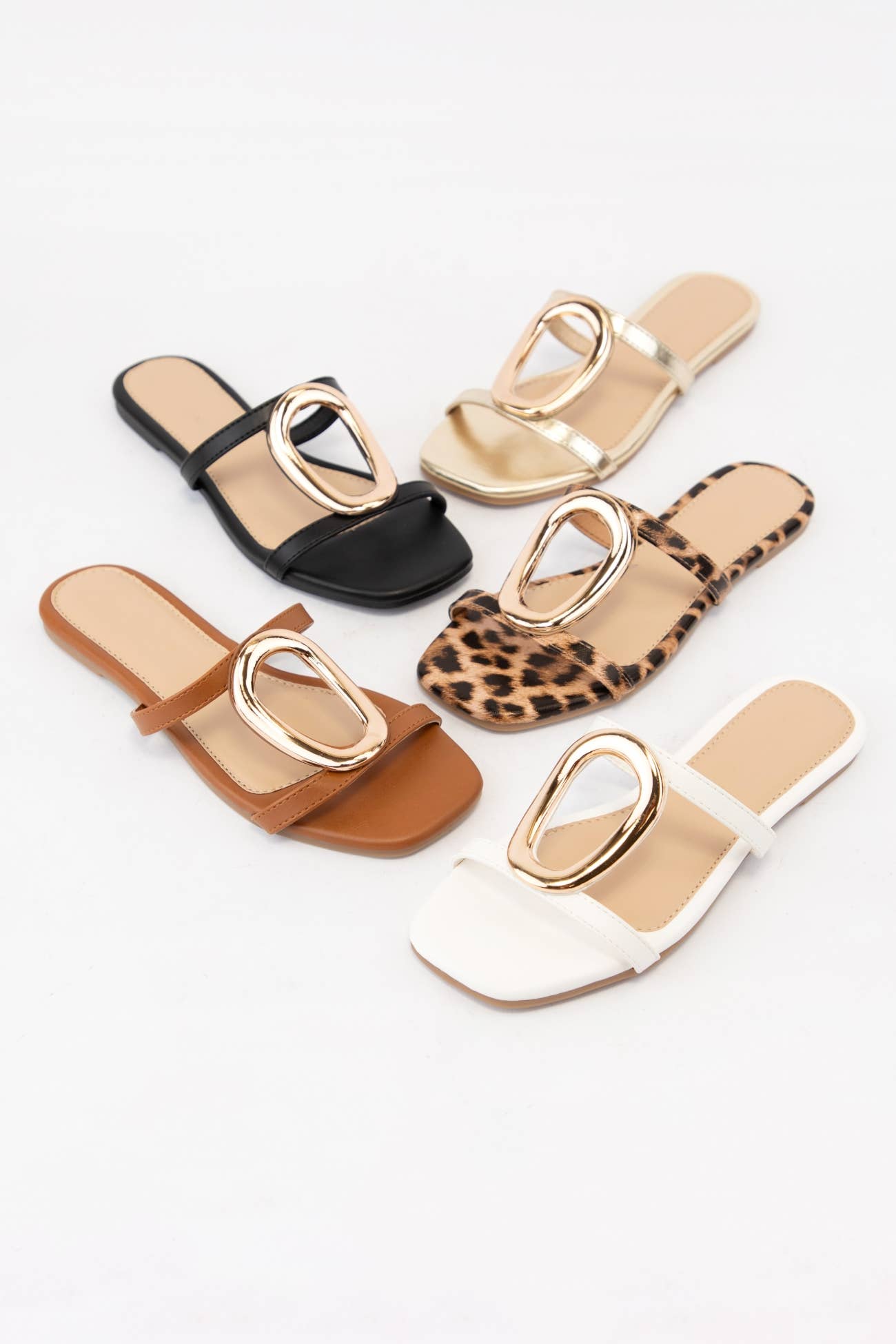 BARSA-01 GOLDEN EMBELLISHMENT DOUBLE STRAP SANDAL