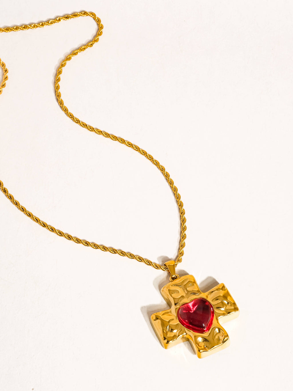 Homer 18K Non-Tarnish Red Cross Necklace