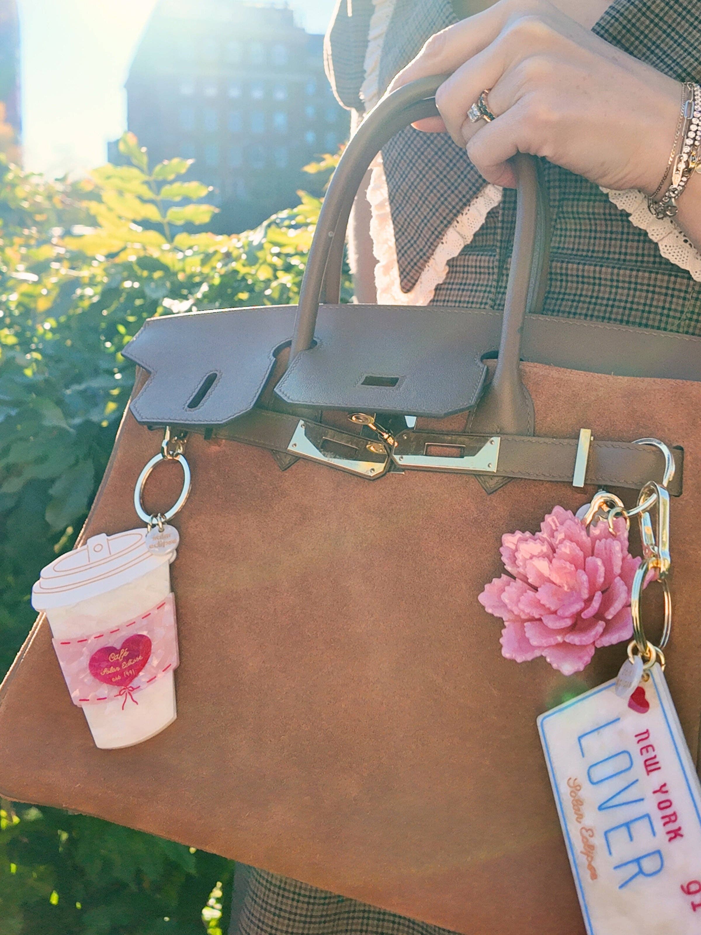 Hand-Painted Lover License Plate Bag Charm + Keychain