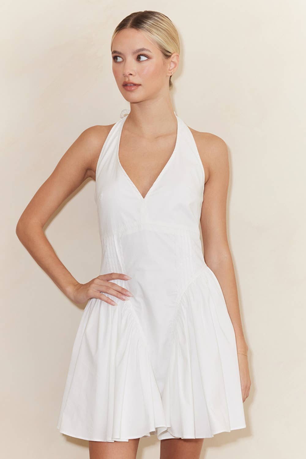 TIMELESS CLASSIC CLASSY HALTER NECK MINI DRESS