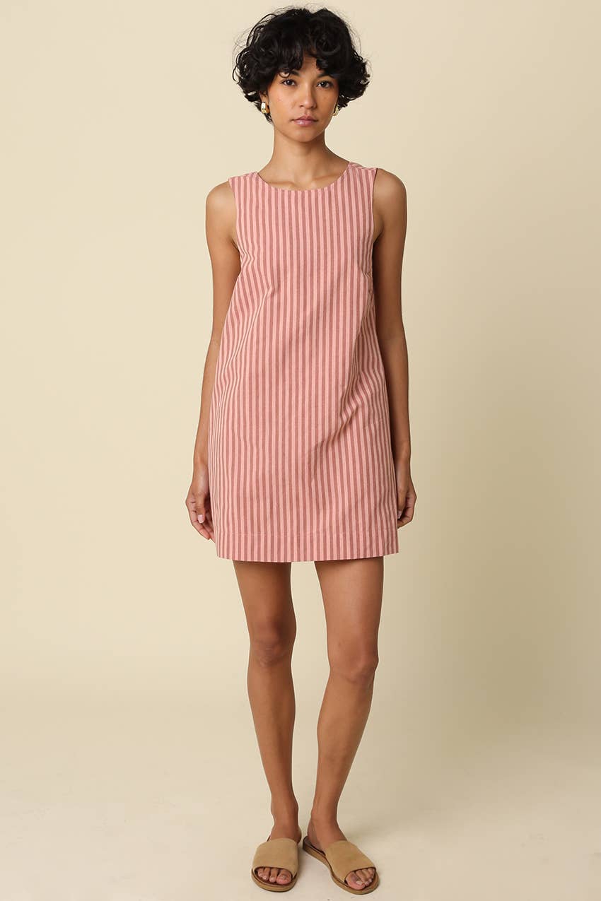 CHARIS STRIPE OPEN0BACK MINI DRESS