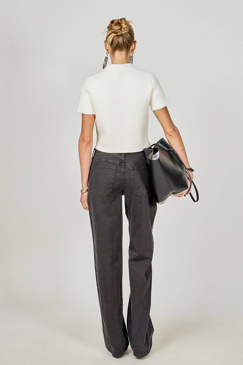 JEWL BUTTONED CROPPED KNIT TOP