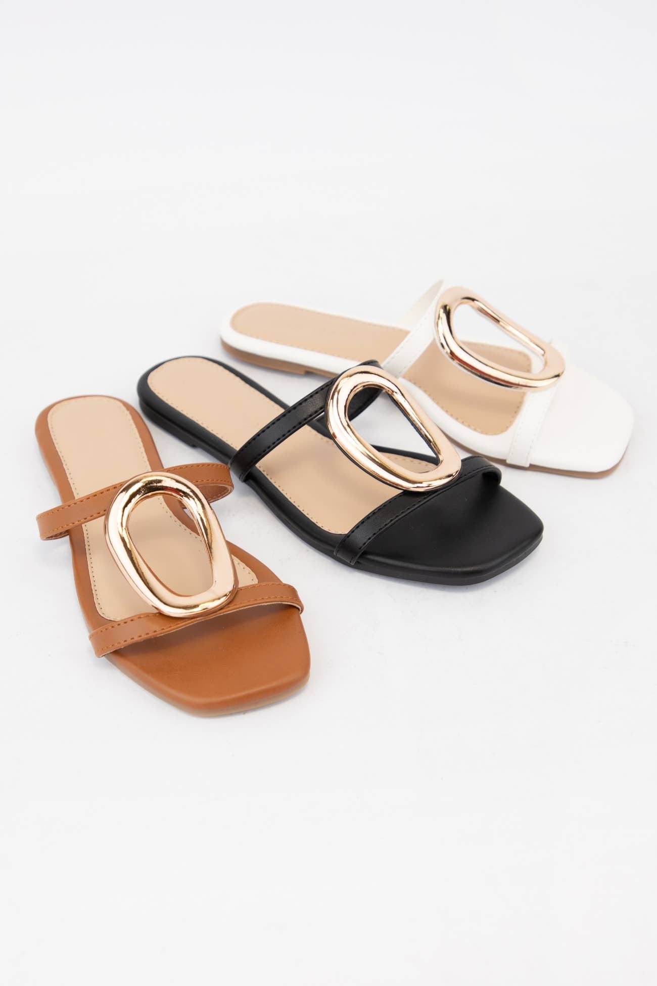 BARSA-01 GOLDEN EMBELLISHMENT DOUBLE STRAP SANDAL