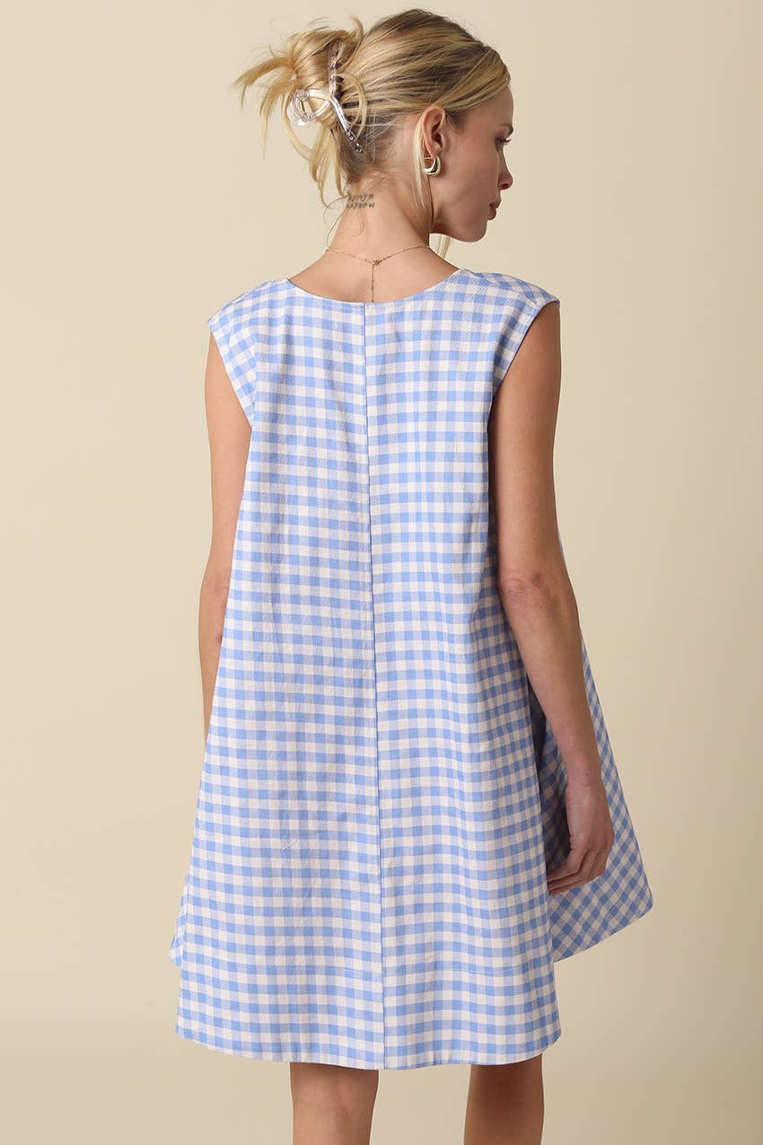 NOELLA GINGHAM SWING MINI DRESS