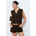 Bronte Collared Cable Knit Vest