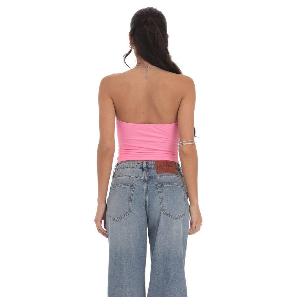 Floral Print Tube Top in Pink