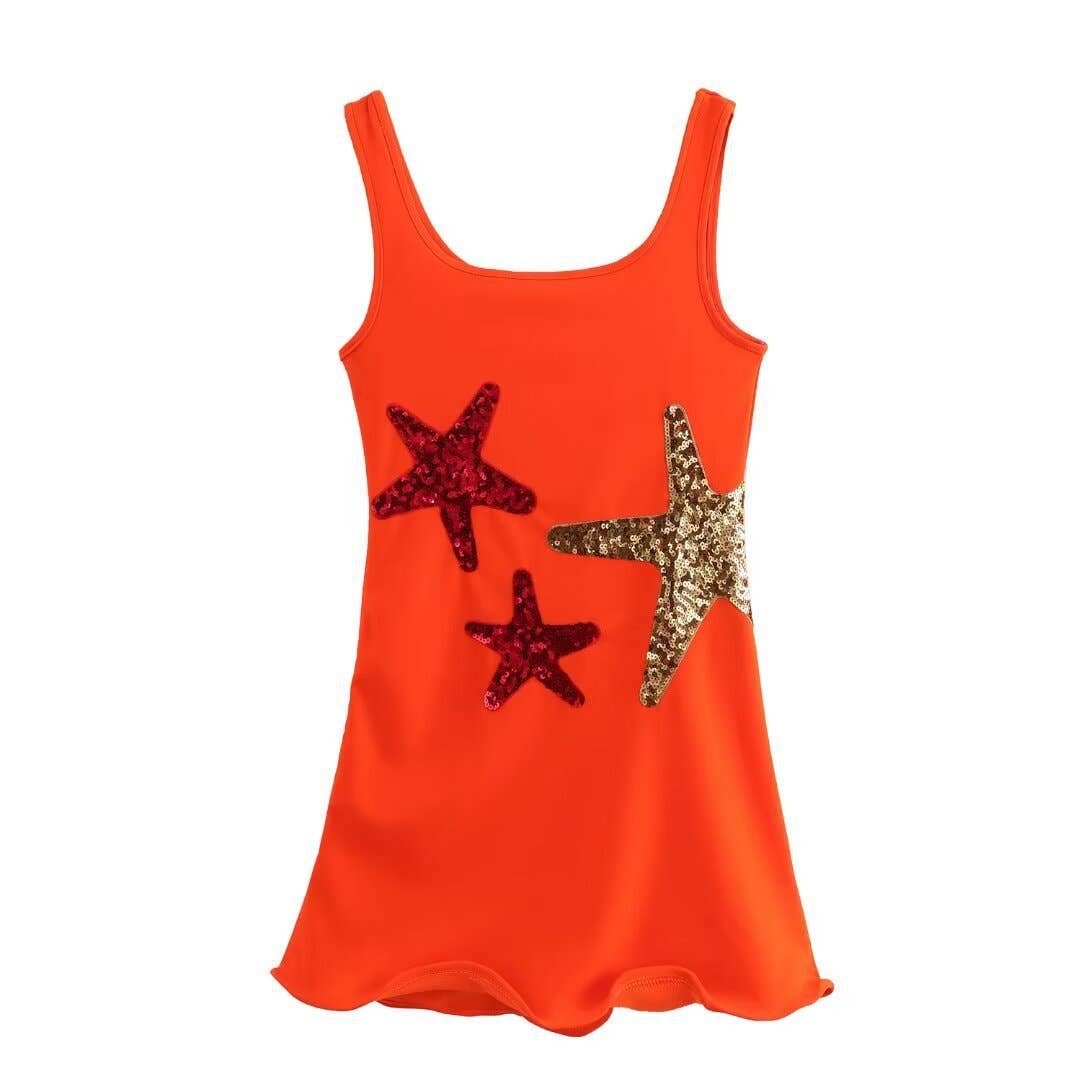 Sequin star mini dress