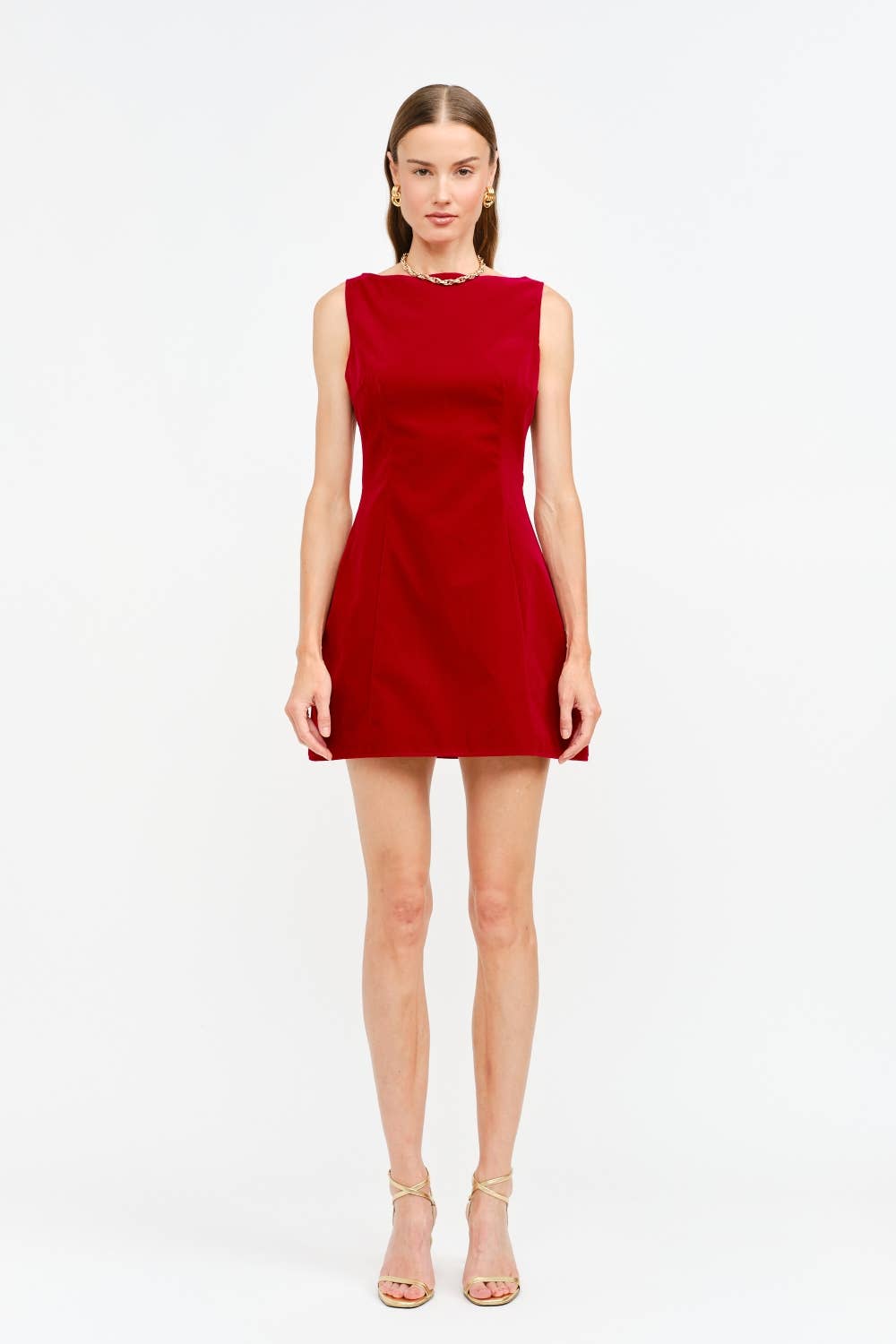 Carmine Velvet Dress